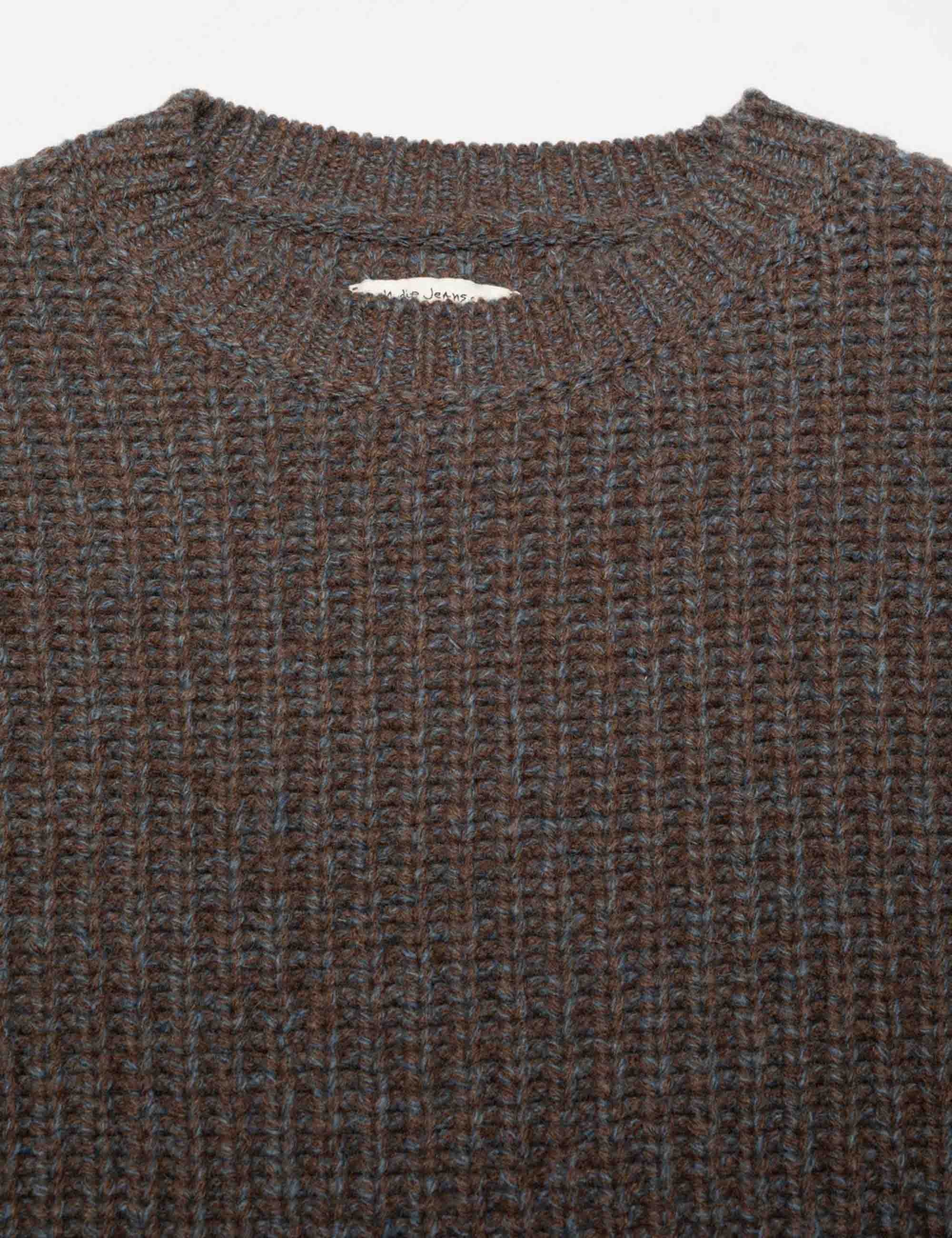 August Chunky Crew Neck Knit - Brown