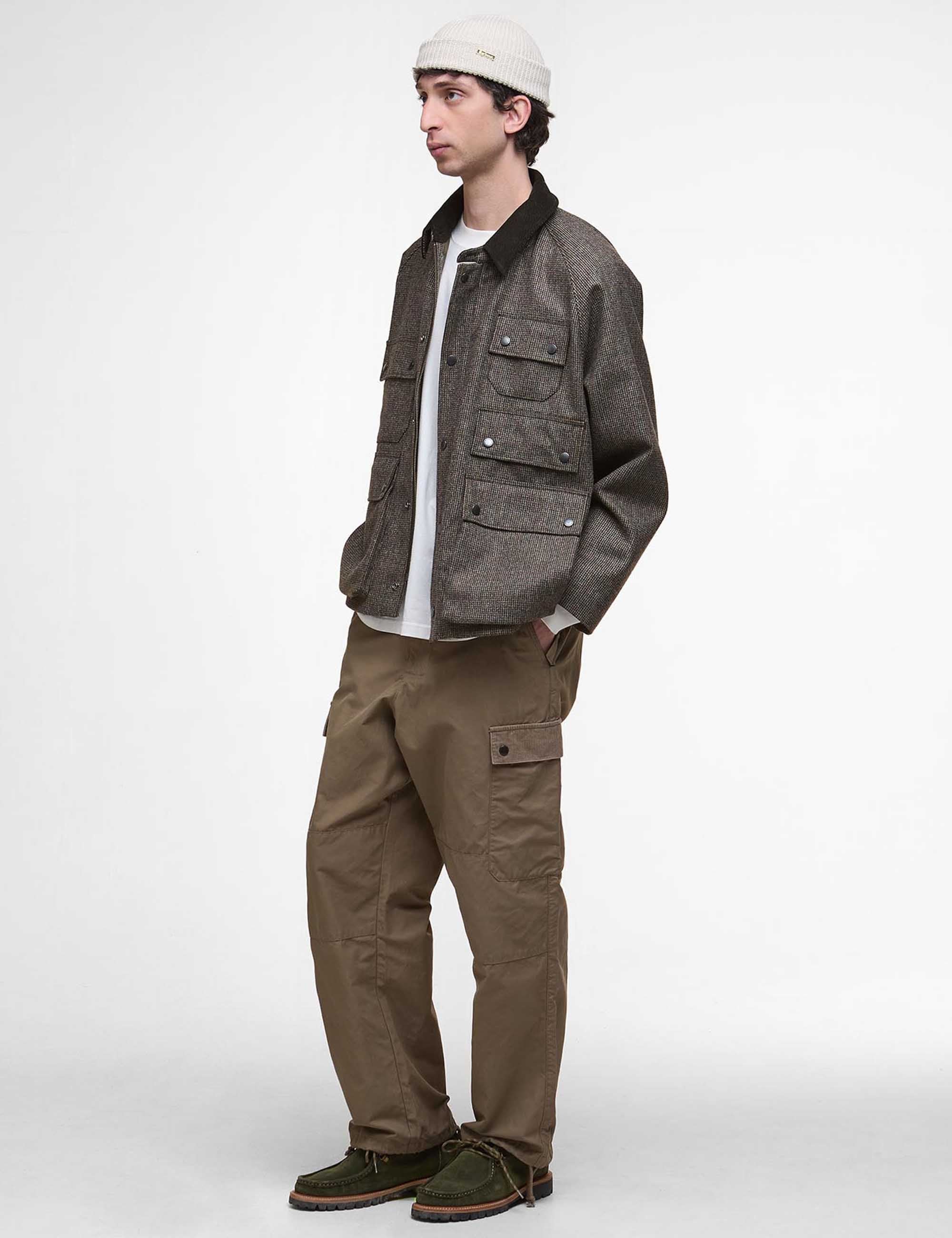 Barbour Editor Wool Jacket - Olive Check