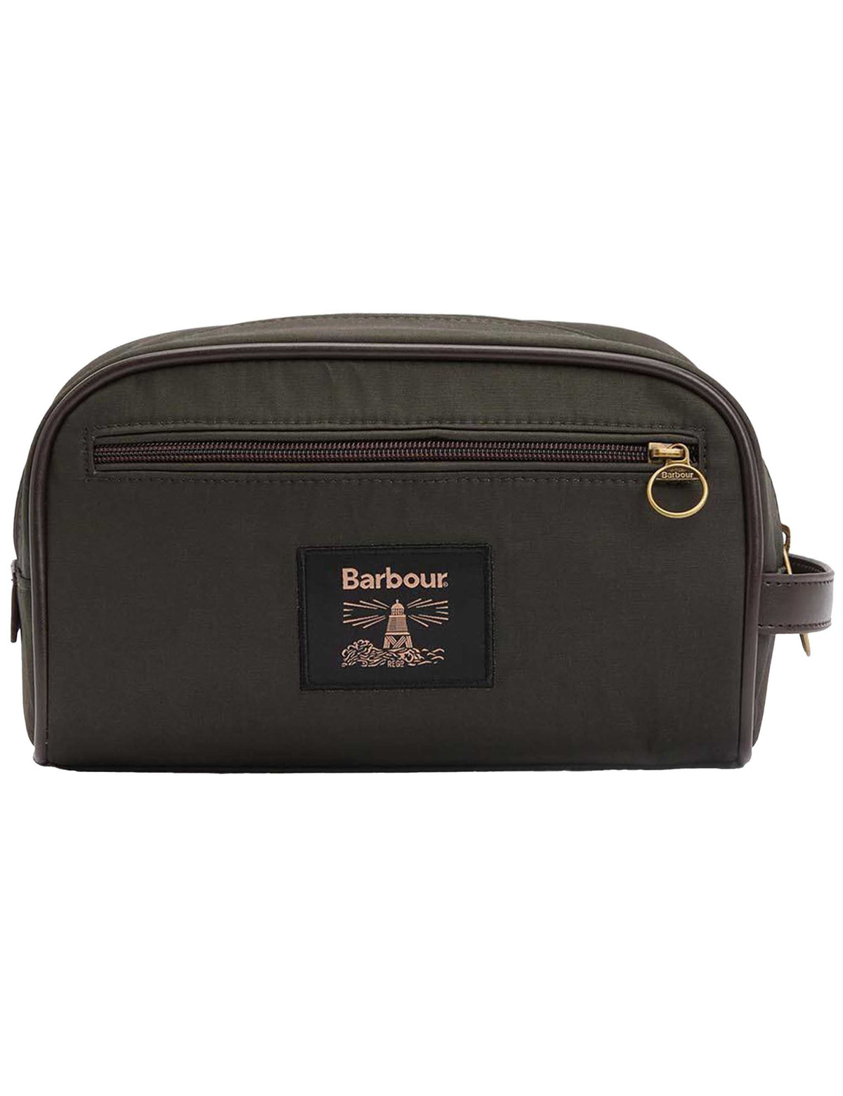 Barbour Wax Washbag - Olive/Beacon