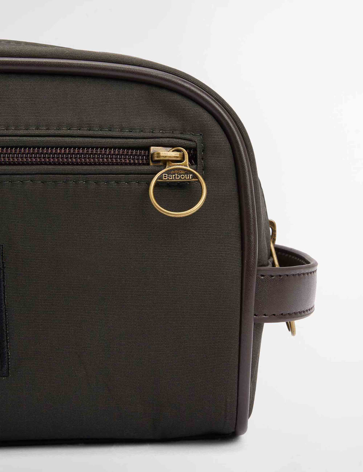 Barbour Wax Washbag - Olive/Beacon