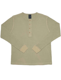 Henley Waffle Long Sleeve Top - Desert