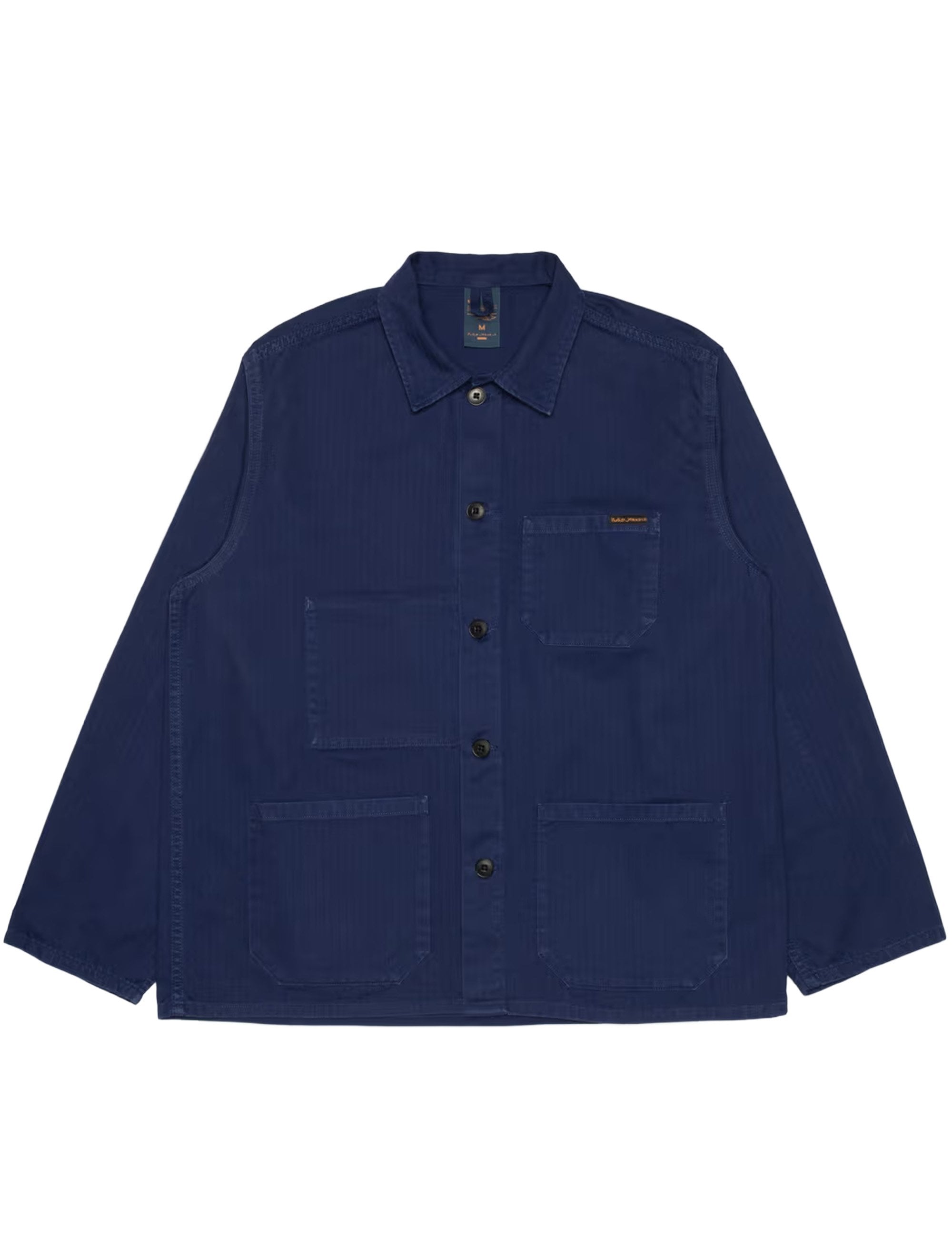 Nudie Jeans Buddy Herringbone Chore Jacket - Deep Blue