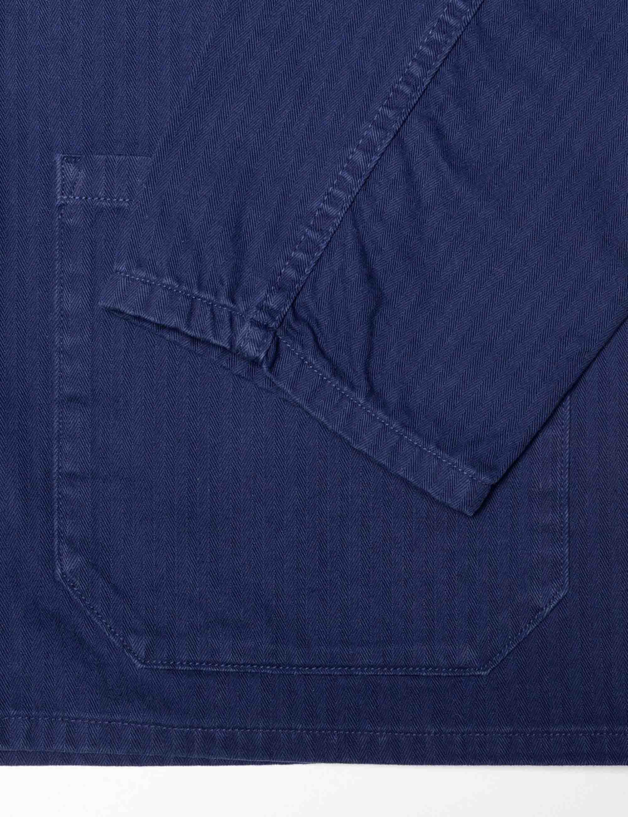 Nudie Jeans Buddy Herringbone Chore Jacket - Deep Blue