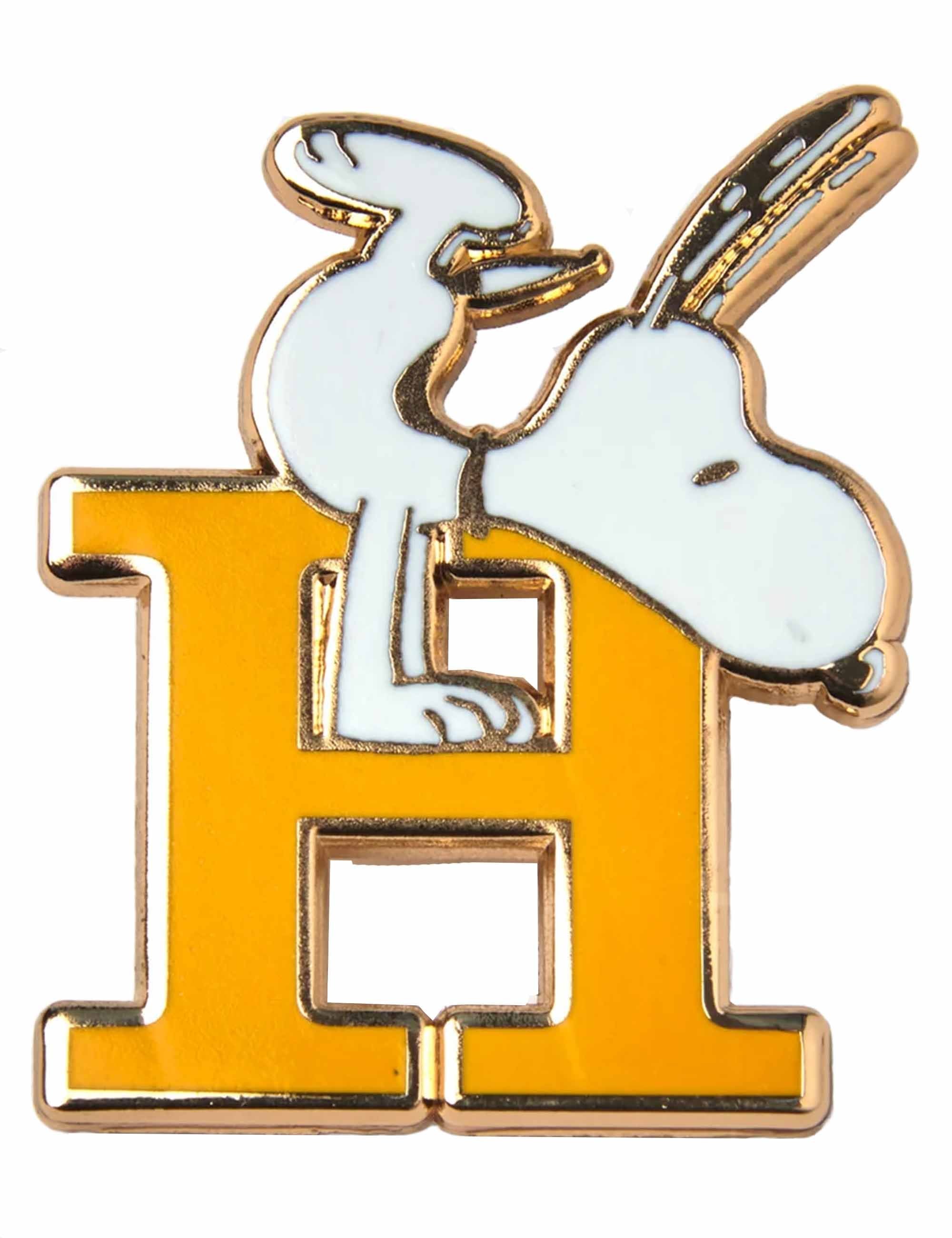 Peanuts Snoopy Alphabet Enamel Pin Badge - Letter H - Accessories