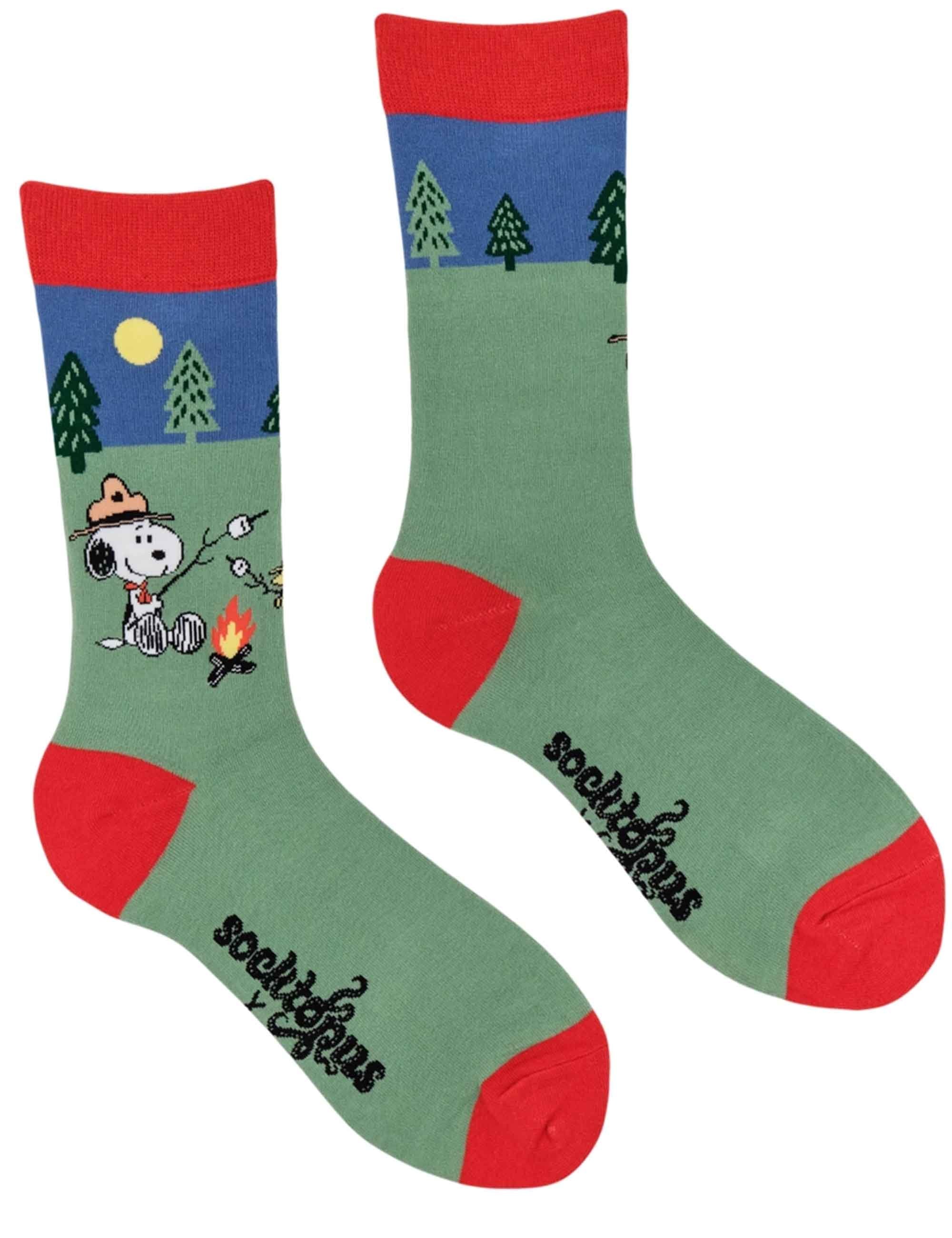 Peanuts Snoopy Socks - Happy Campers Green