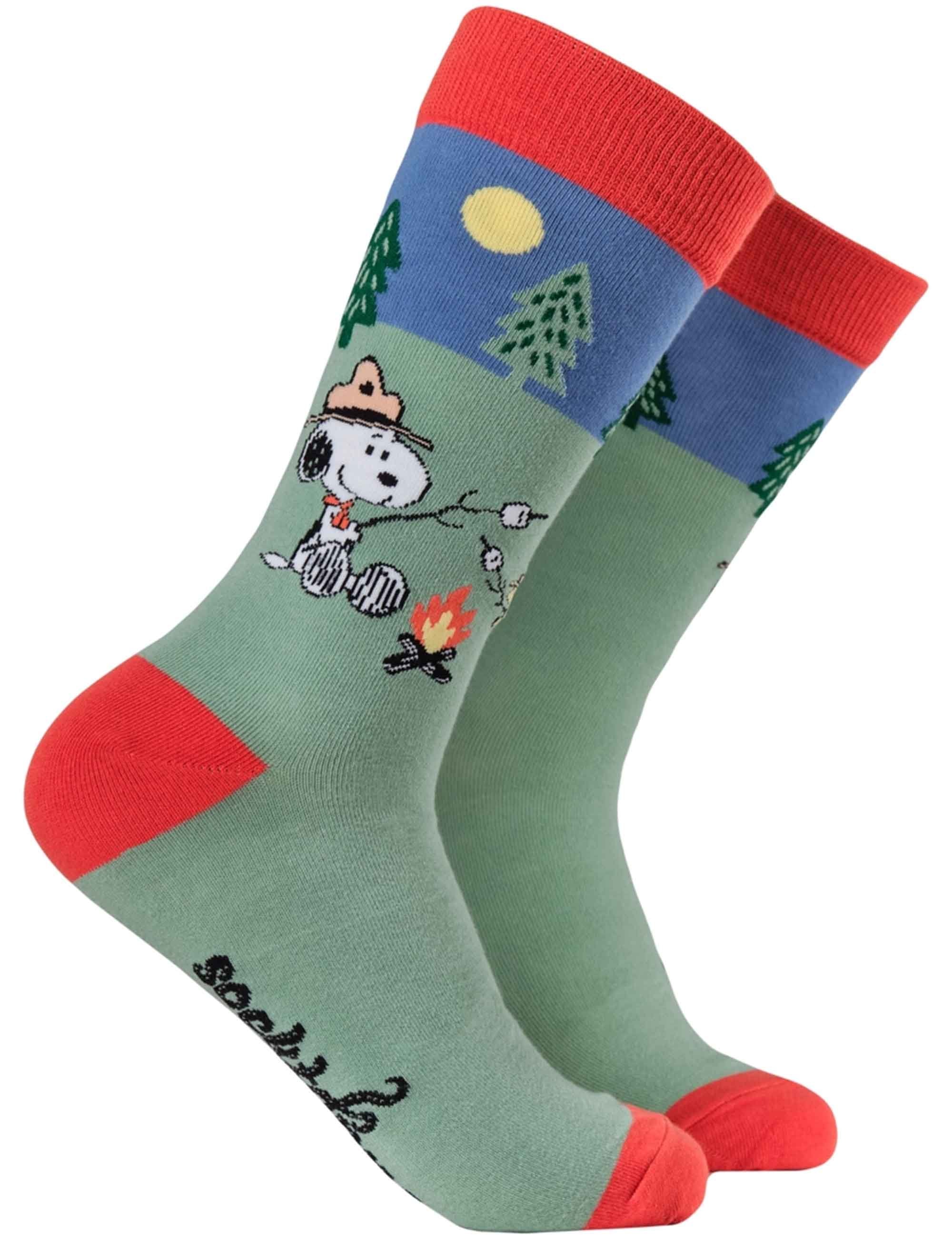 Peanuts Snoopy Socks - Happy Campers Green