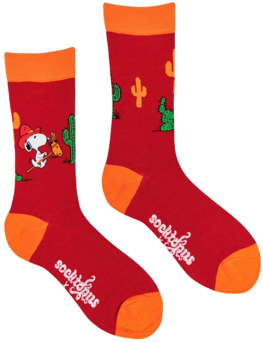 Snoopy Socks - Howdy Cowboy Red