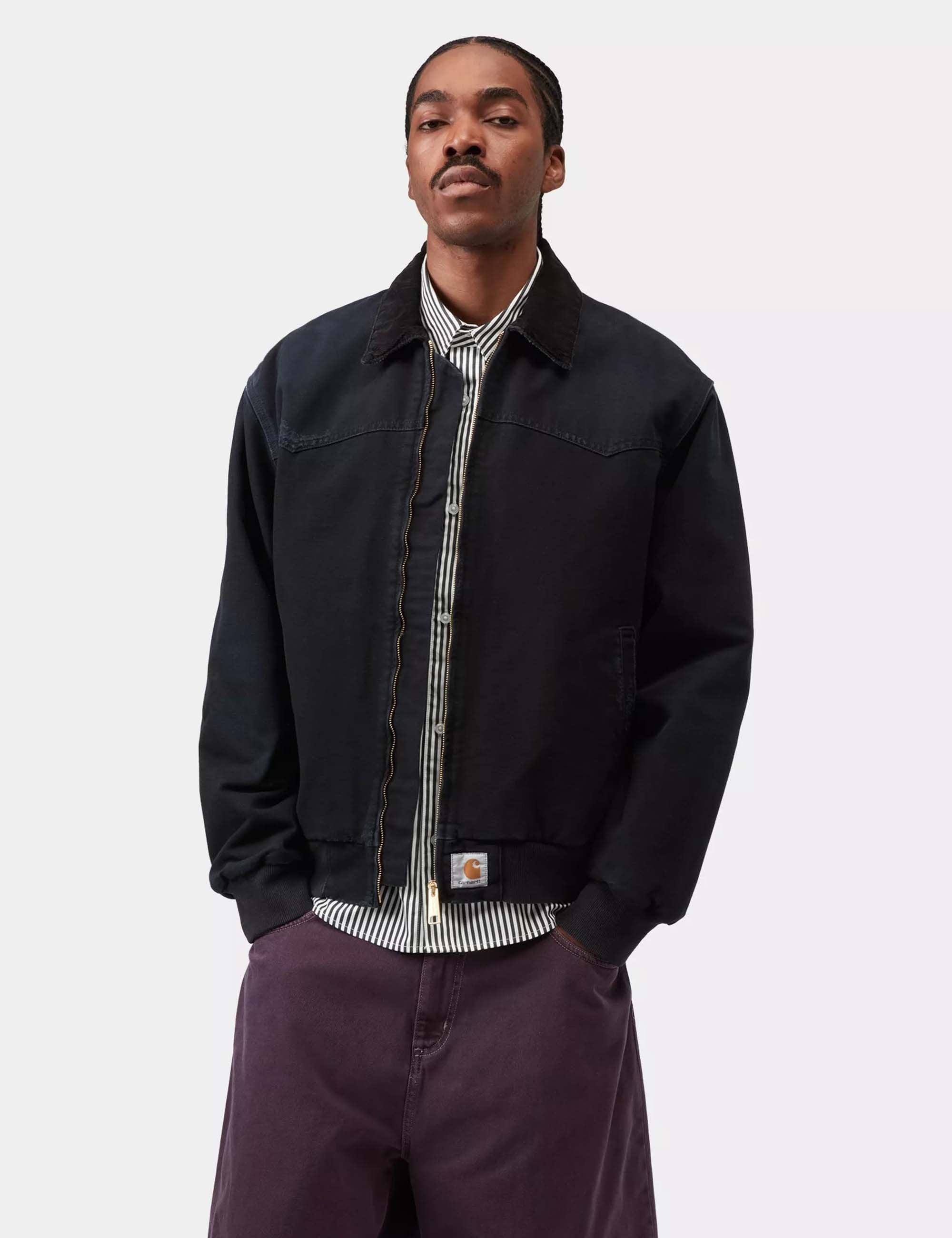 Carhartt WIP OG Santa Fe Jacket - Black/Black (Grind Wash)