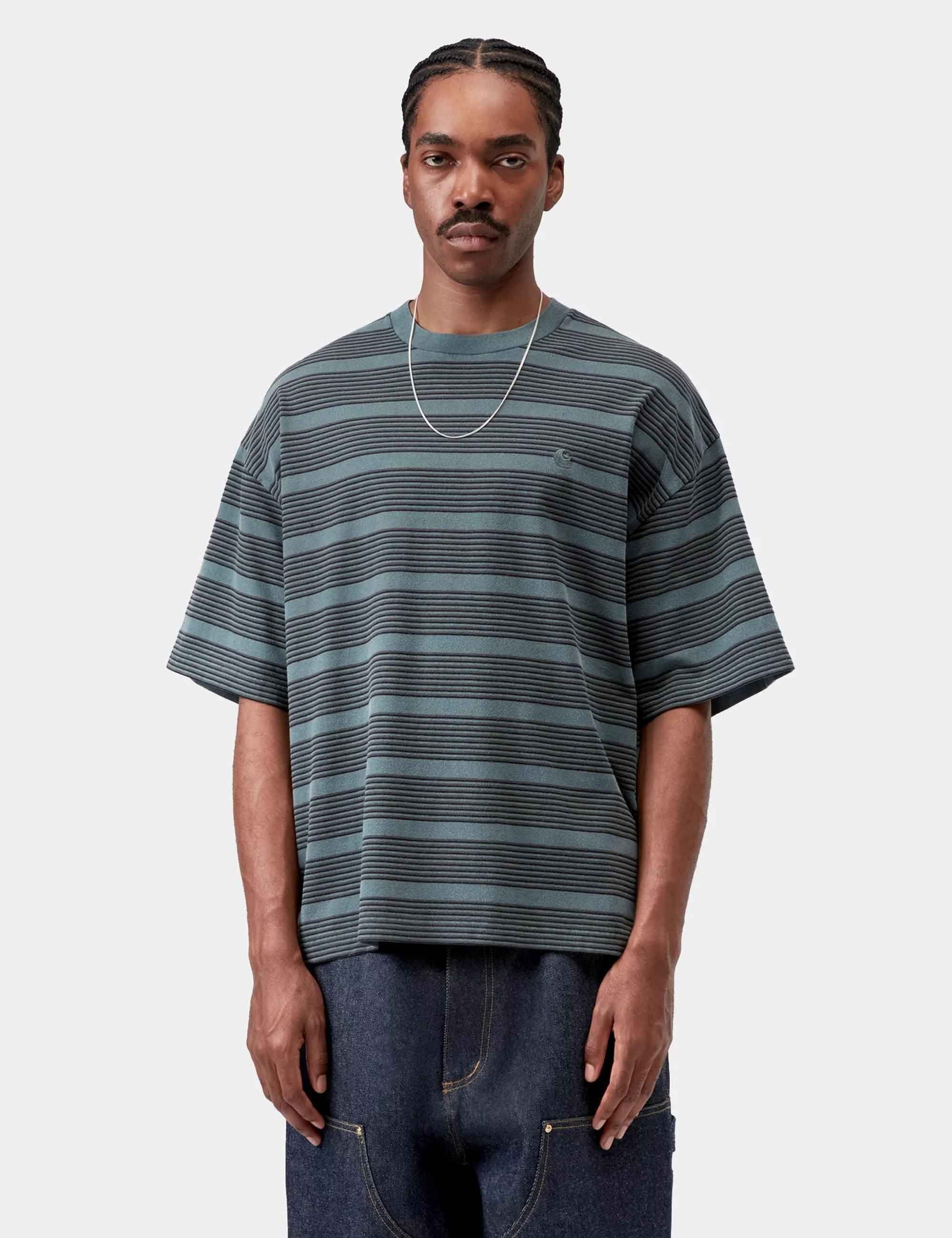 Carhartt WIP Hanson Stripe T-Shirt - Kale Green