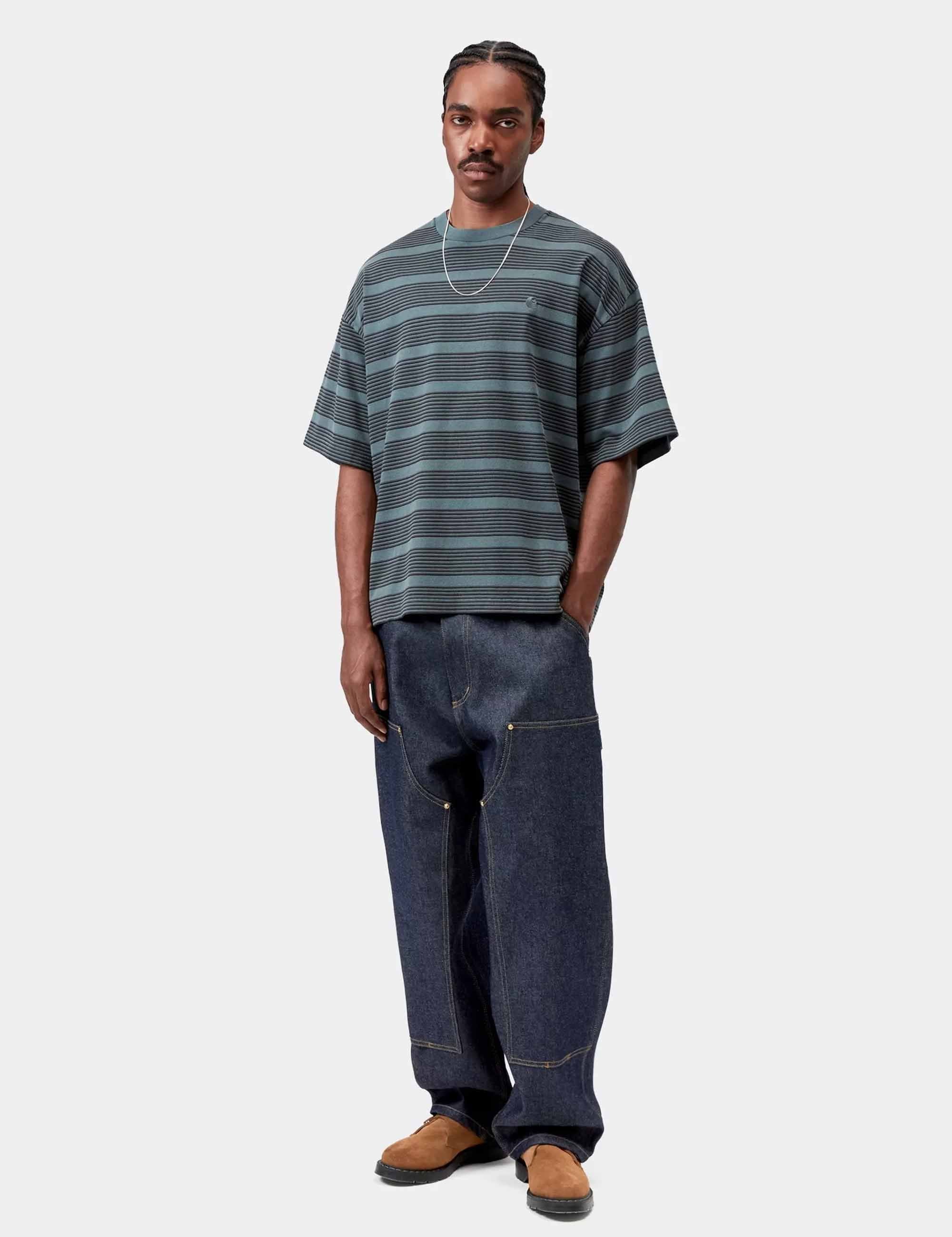 Carhartt WIP Hanson Stripe T-Shirt - Kale Green