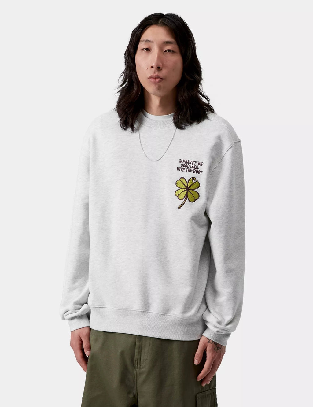 Clover Crew Sweat - Ash Heather