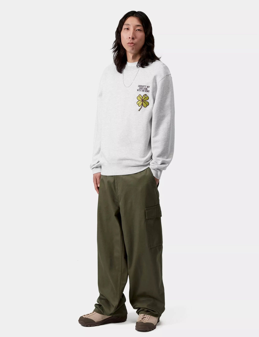 Clover Crew Sweat - Ash Heather