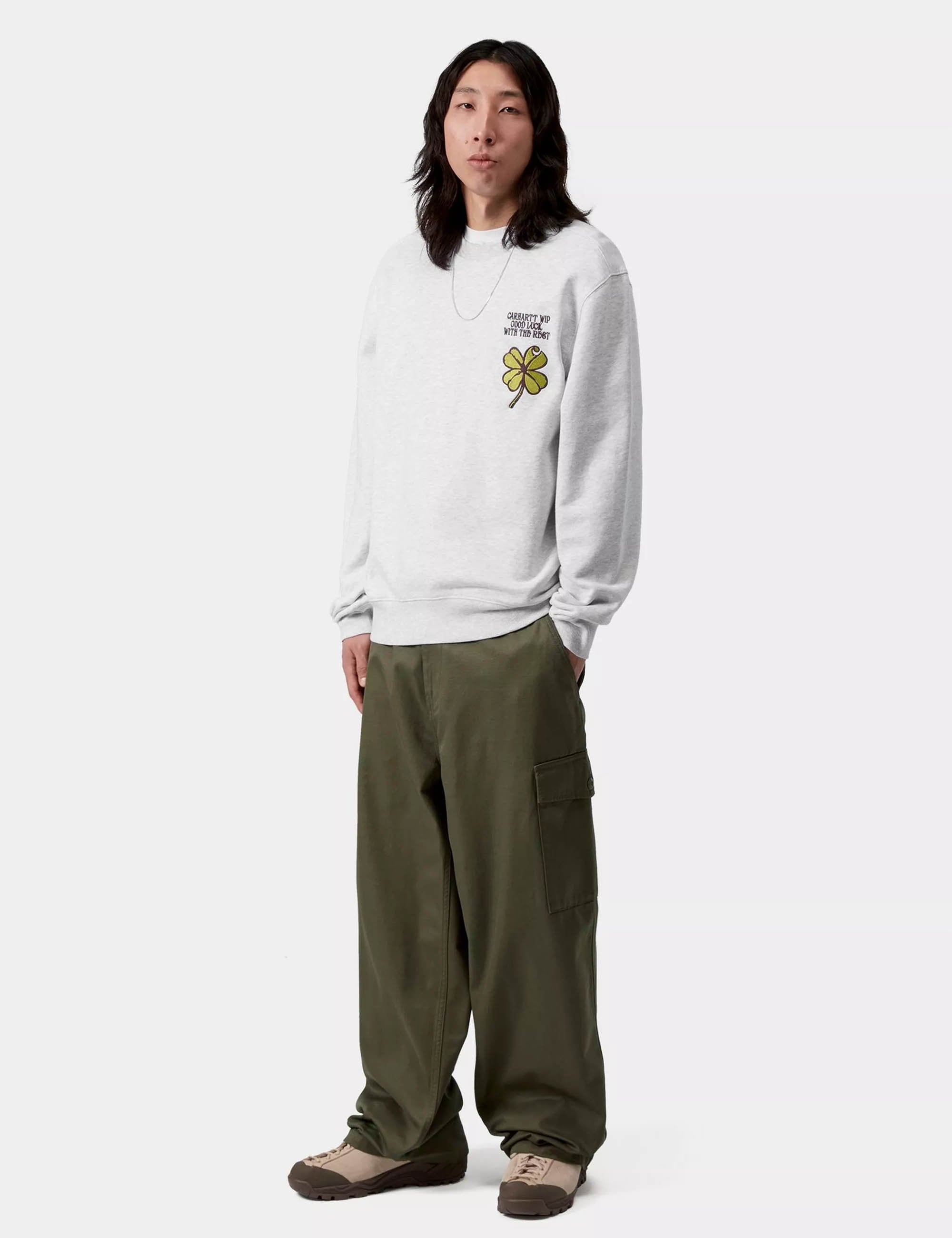 Carhartt WIP Clover Crew Sweat - Ash Heather