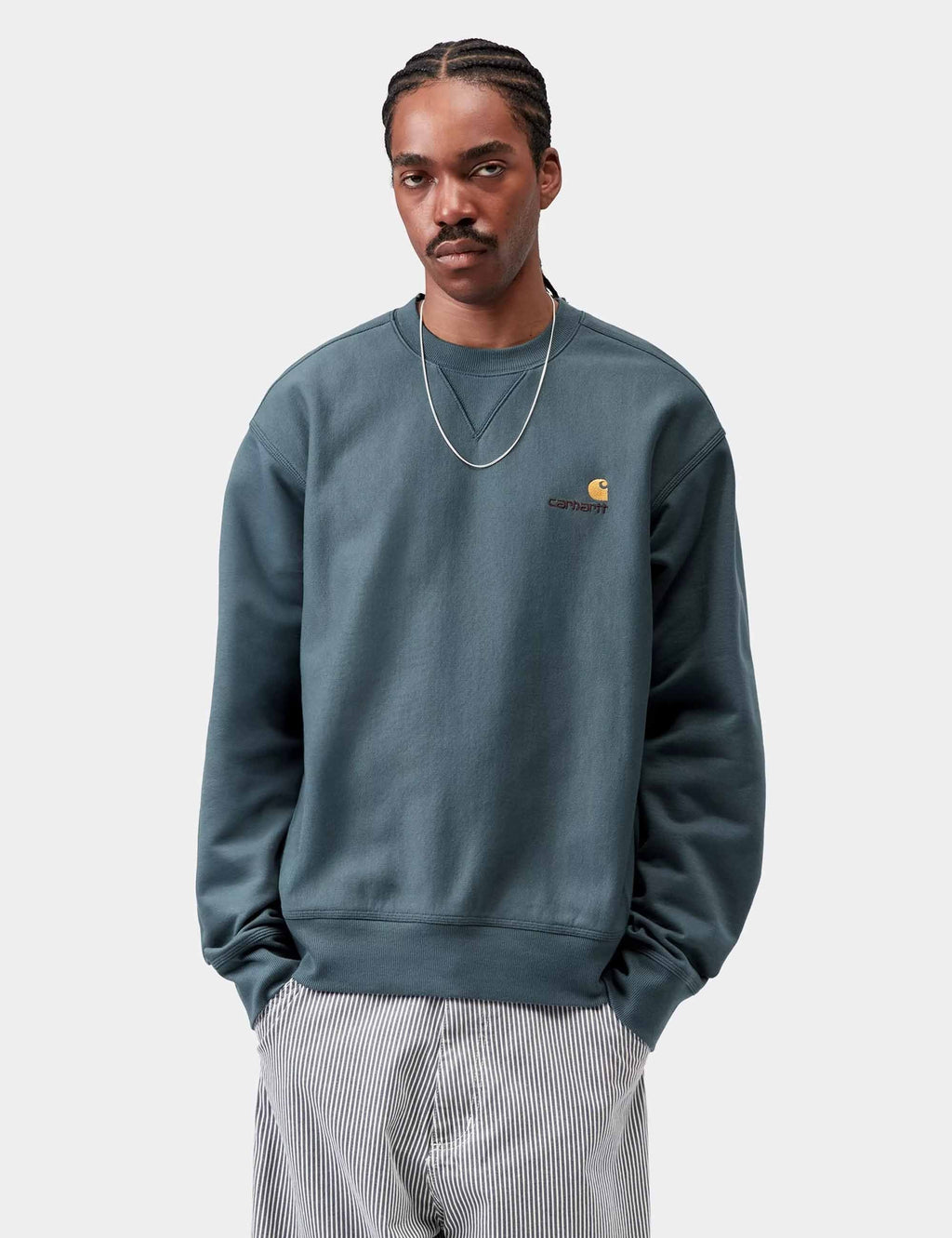 American Script Crew Sweat - Office Blue