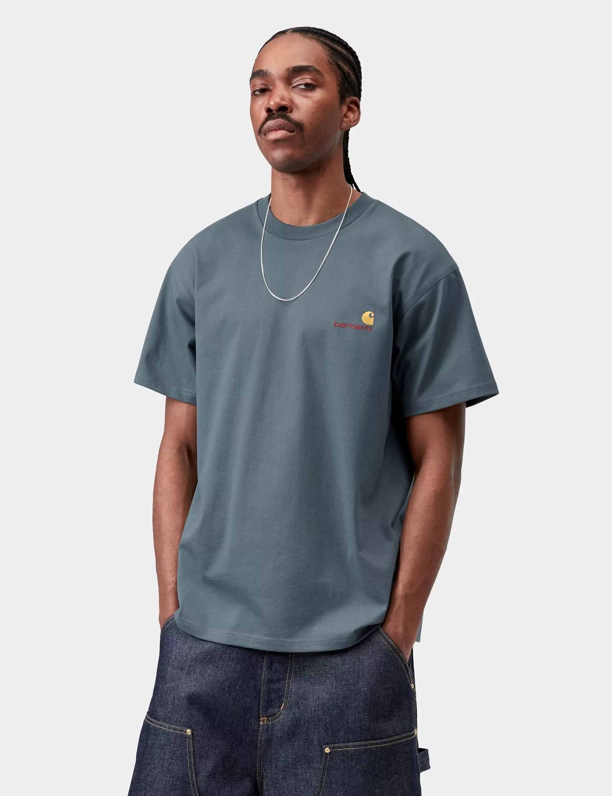 Carhartt WIP American Script T-Shirt - Office Blue