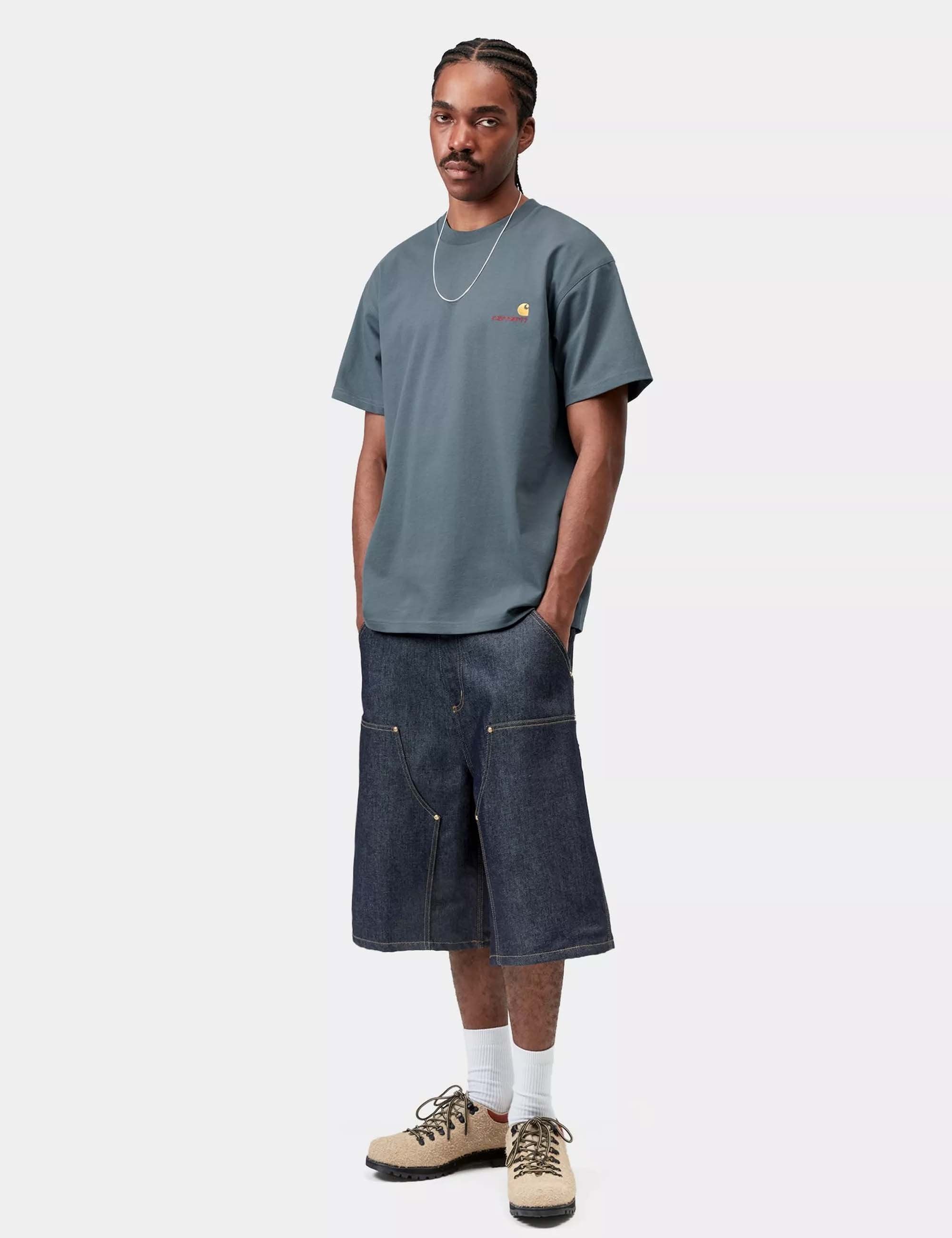 Carhartt WIP American Script T-Shirt - Office Blue