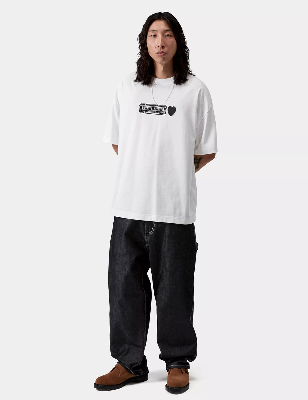 Deconstructed Label T-Shirt - White