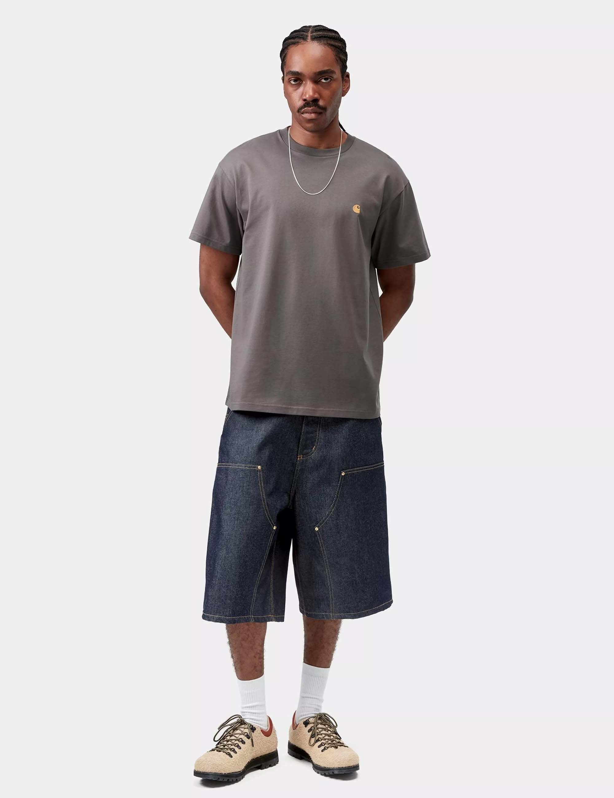 Carhartt WIP Chase T-Shirt - Porphyry/Gold