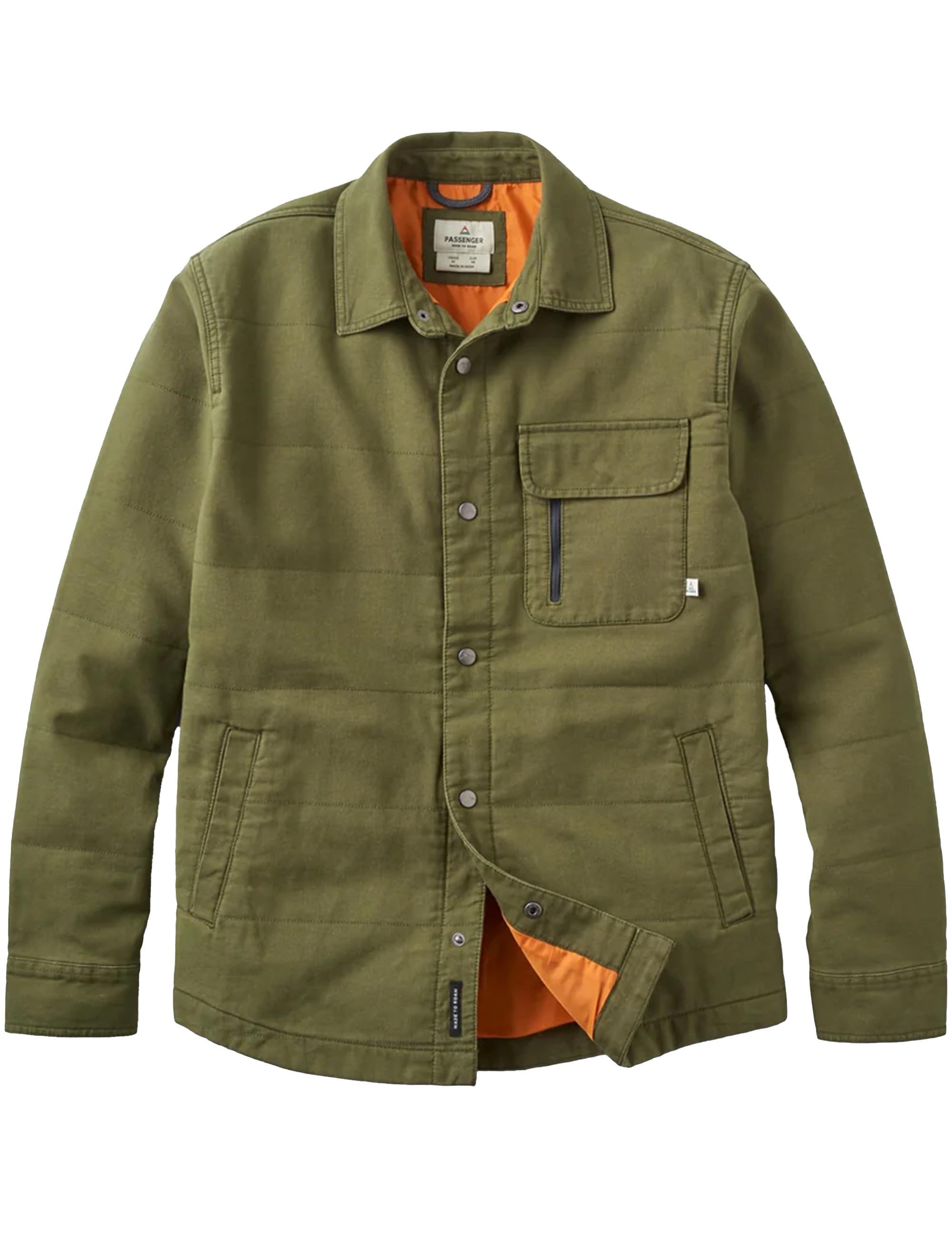 Passenger Taranaki Canvas Quilted Overshirt - Khaki