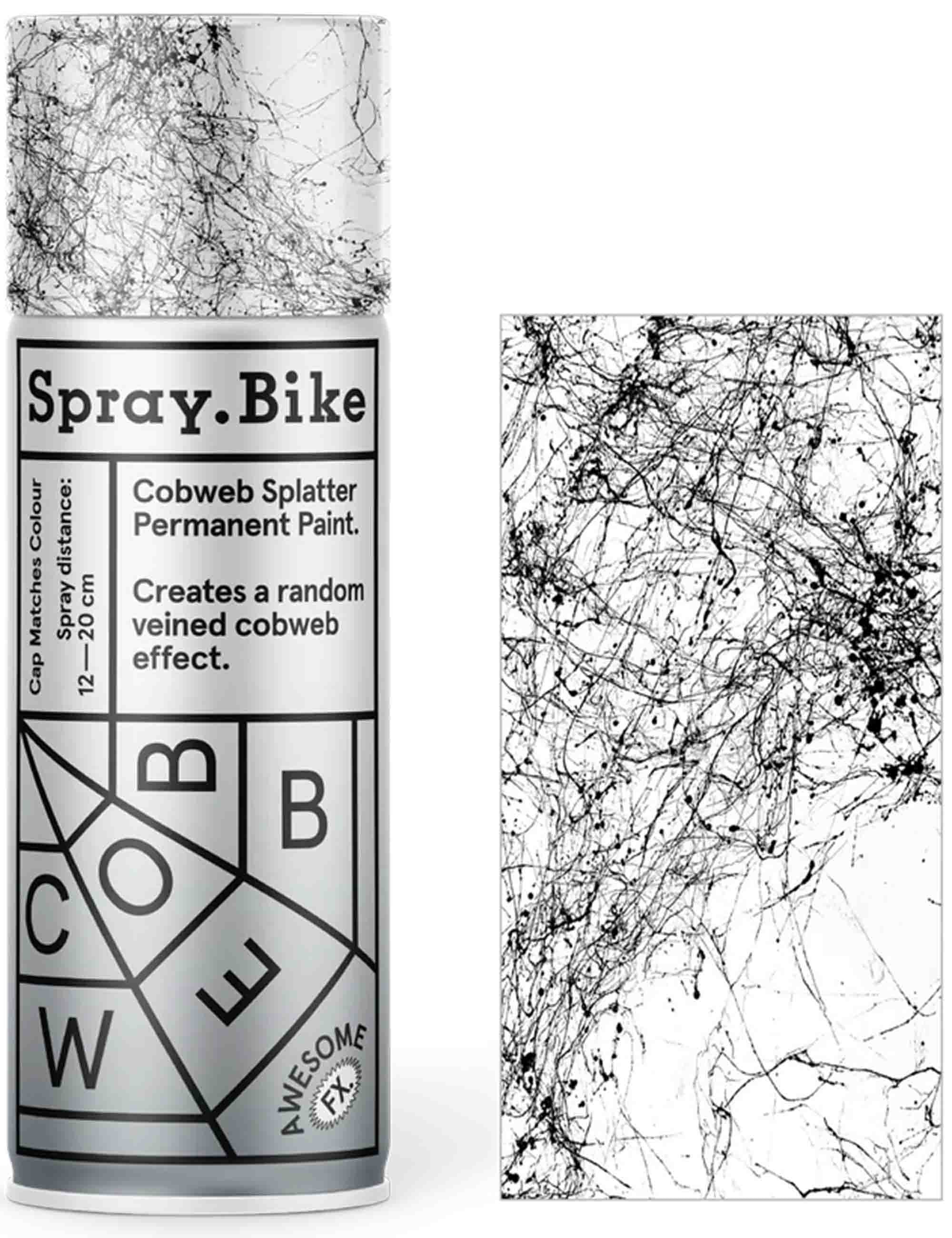 Spray Bike Spray Paint Cobweb Splatter Effect 400ml - Black