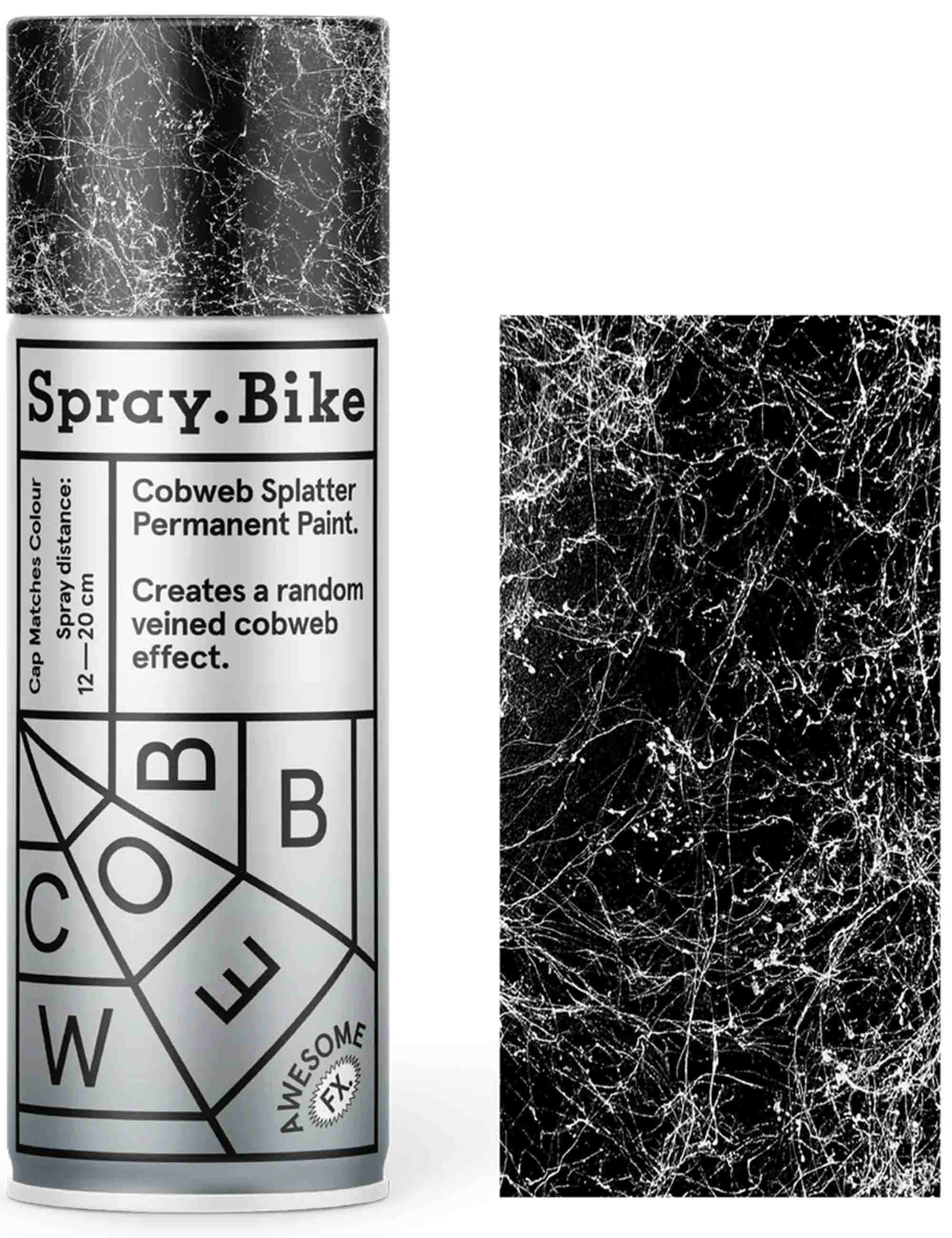 Spray Bike Spray Paint Cobweb Splatter Effect 400ml - White