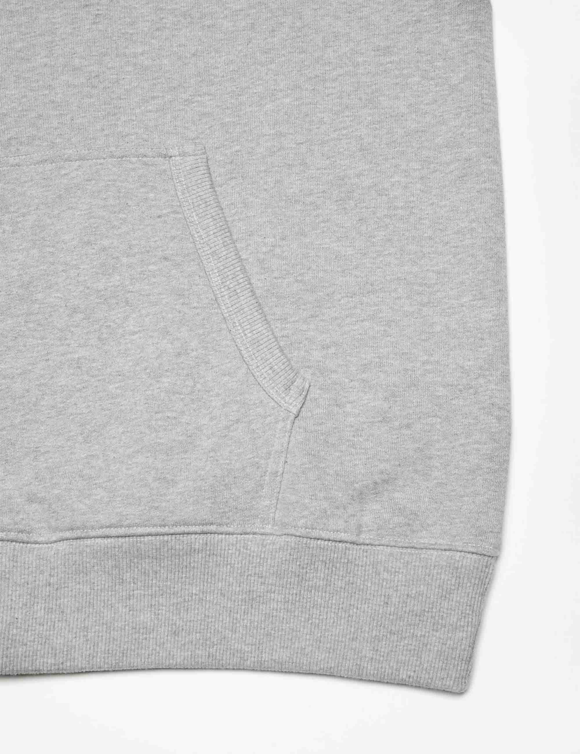 Nudie Jeans Gunde Logo Hooded Sweat - Grey Melange