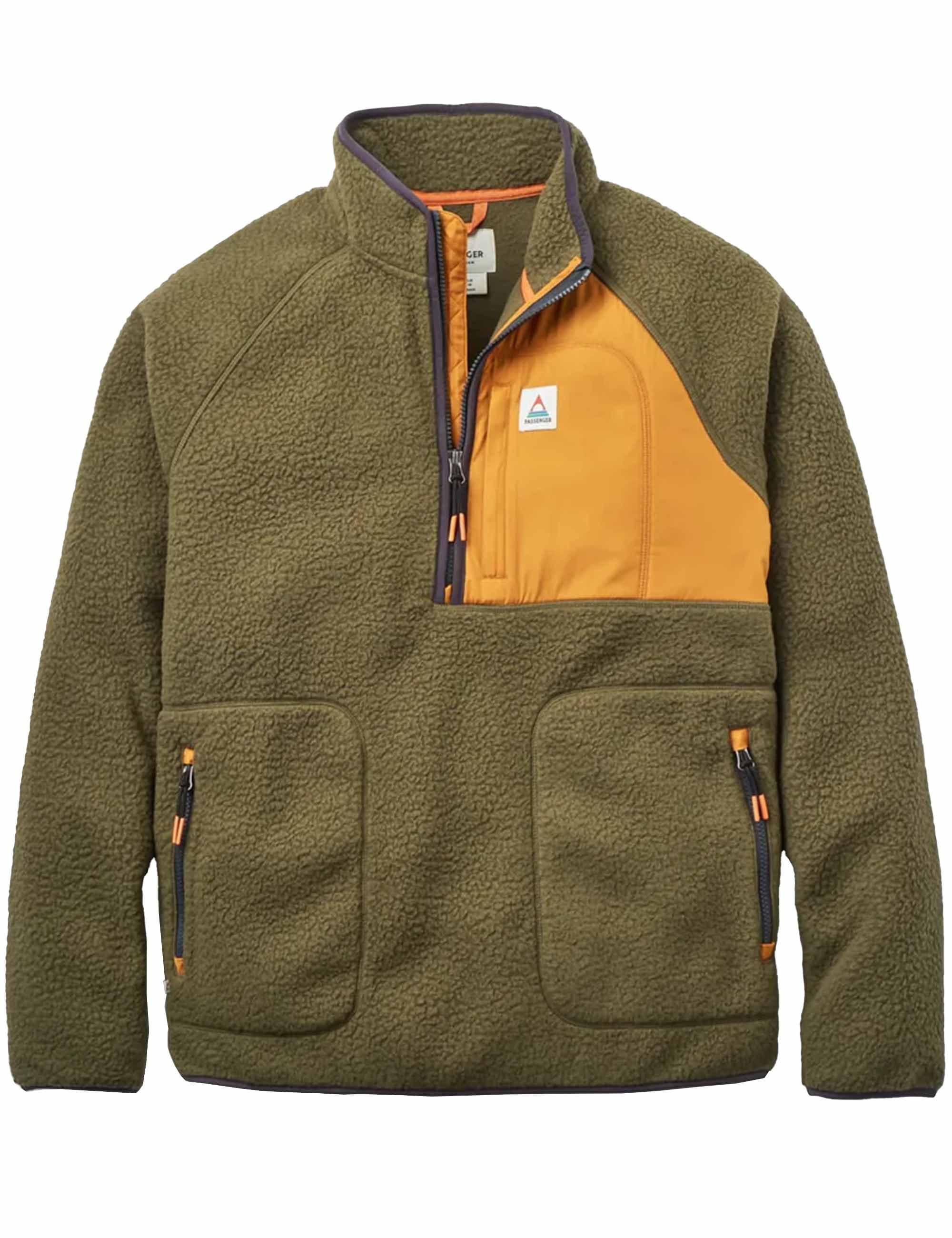 Passenger Offgrid 2.0 1/2 Zip Sherpa Fleece - Dark Olive