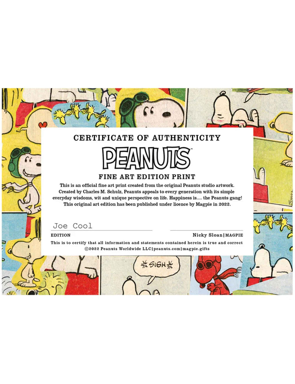 Snoopy Framed Art Print - Joe Cool