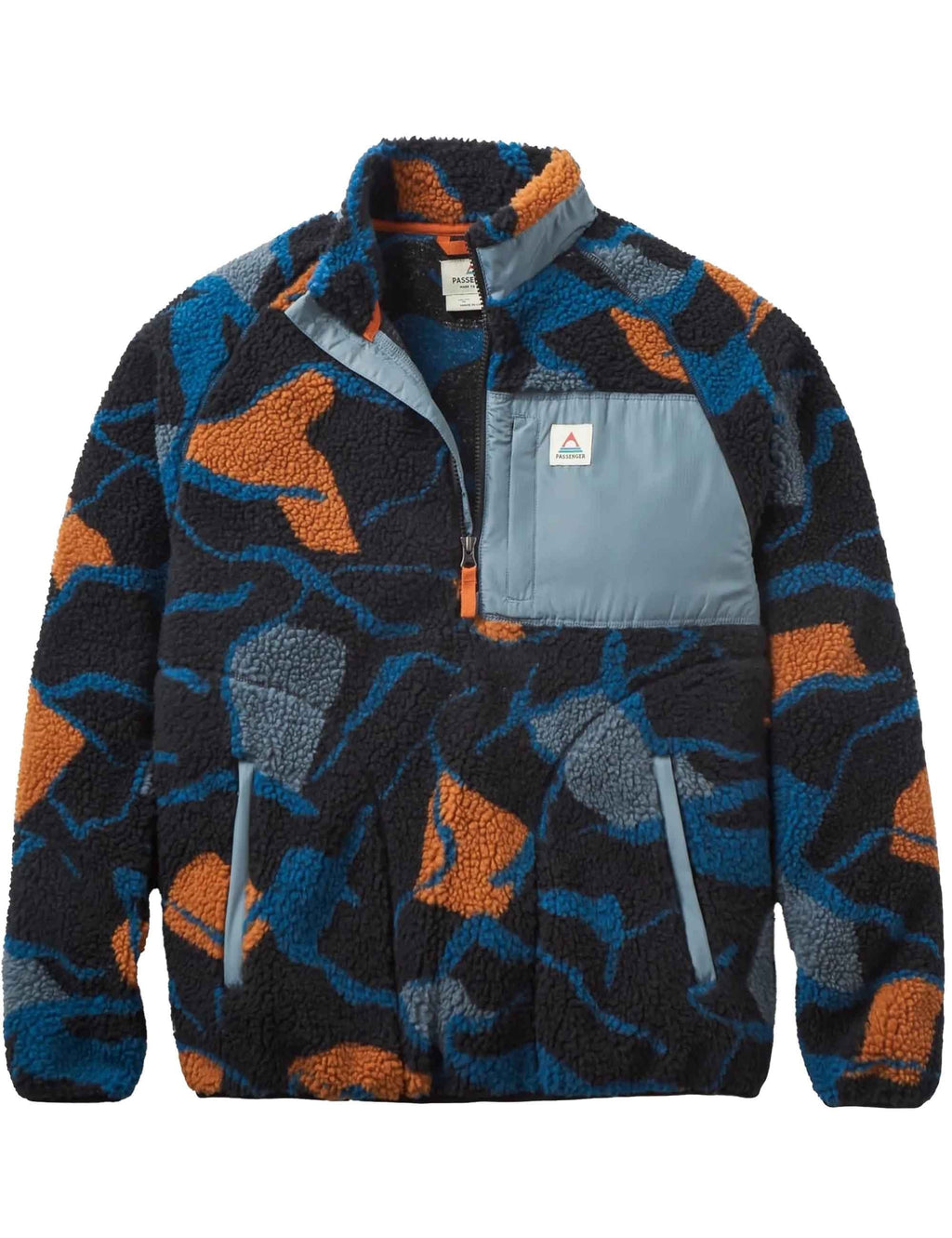 Offroad Sherpa 1/2 Zip Fleece - Abstract Trails Black