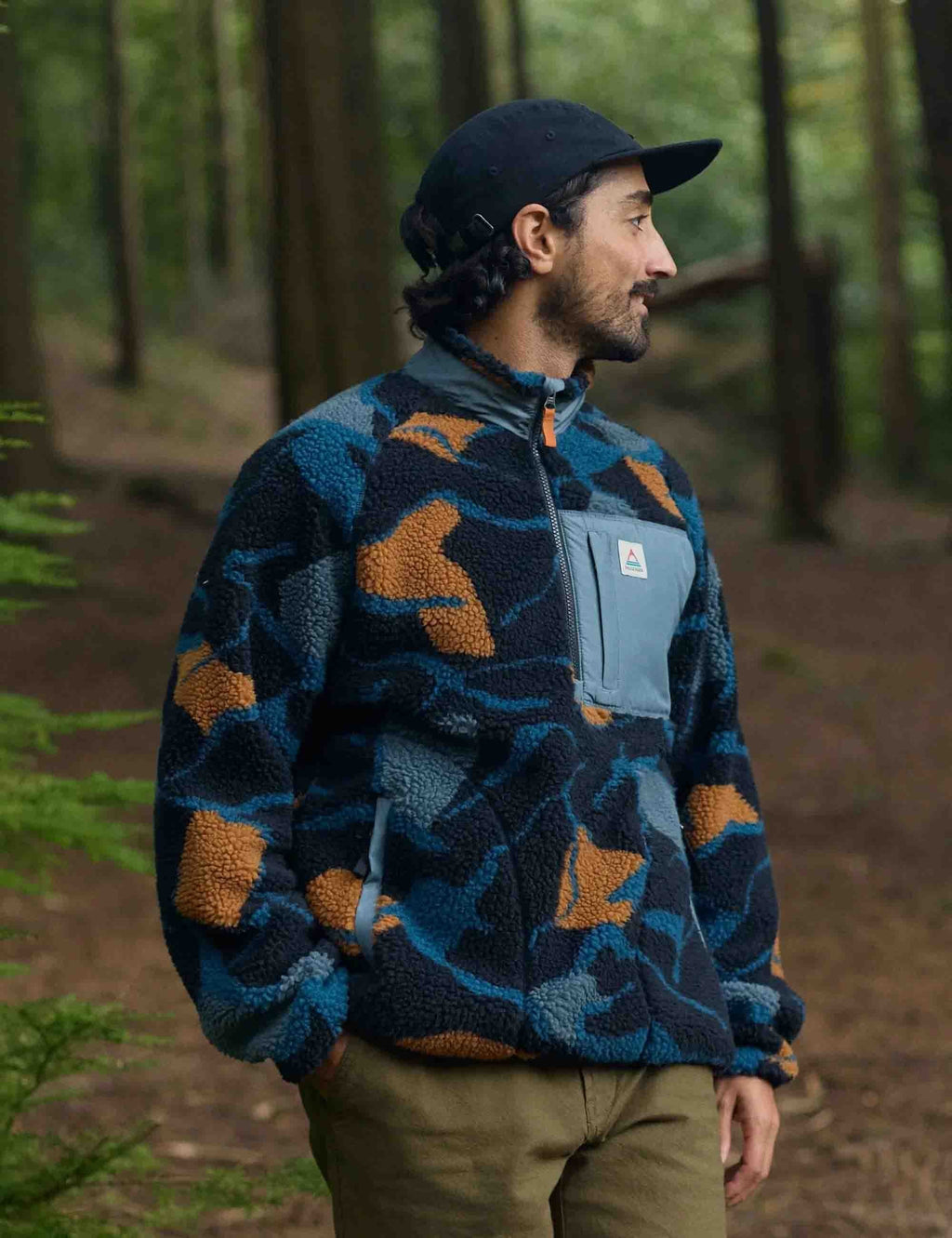 Offroad Sherpa 1/2 Zip Fleece - Abstract Trails Black