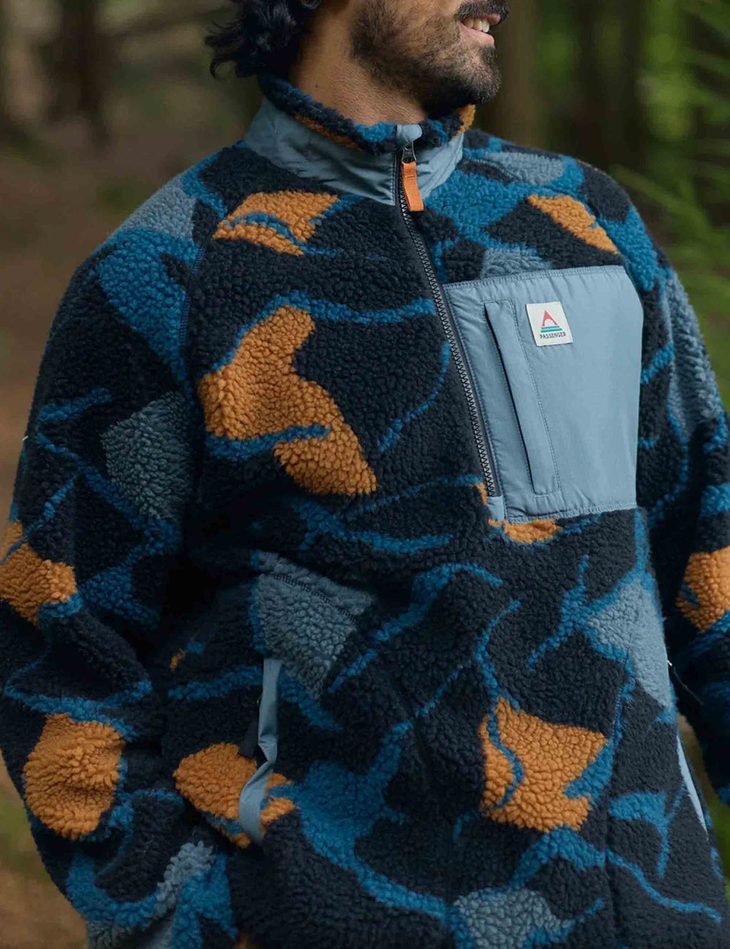Offroad Sherpa 1/2 Zip Fleece - Abstract Trails Black