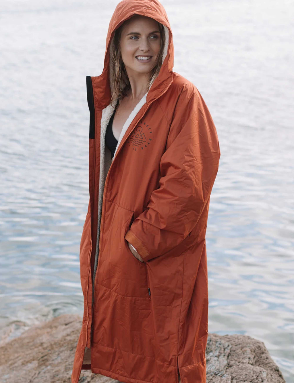 Escapism Sherpa Lined Changing Robe - Rust