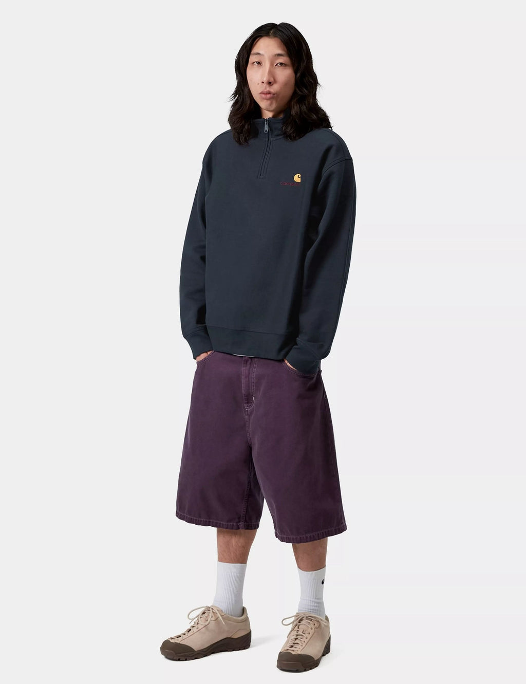 American Script Half Zip Sweatshirt - Deep Night
