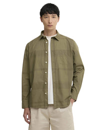 Tunstall Oversized Tonal Tartan Shirt - Burnt Olive
