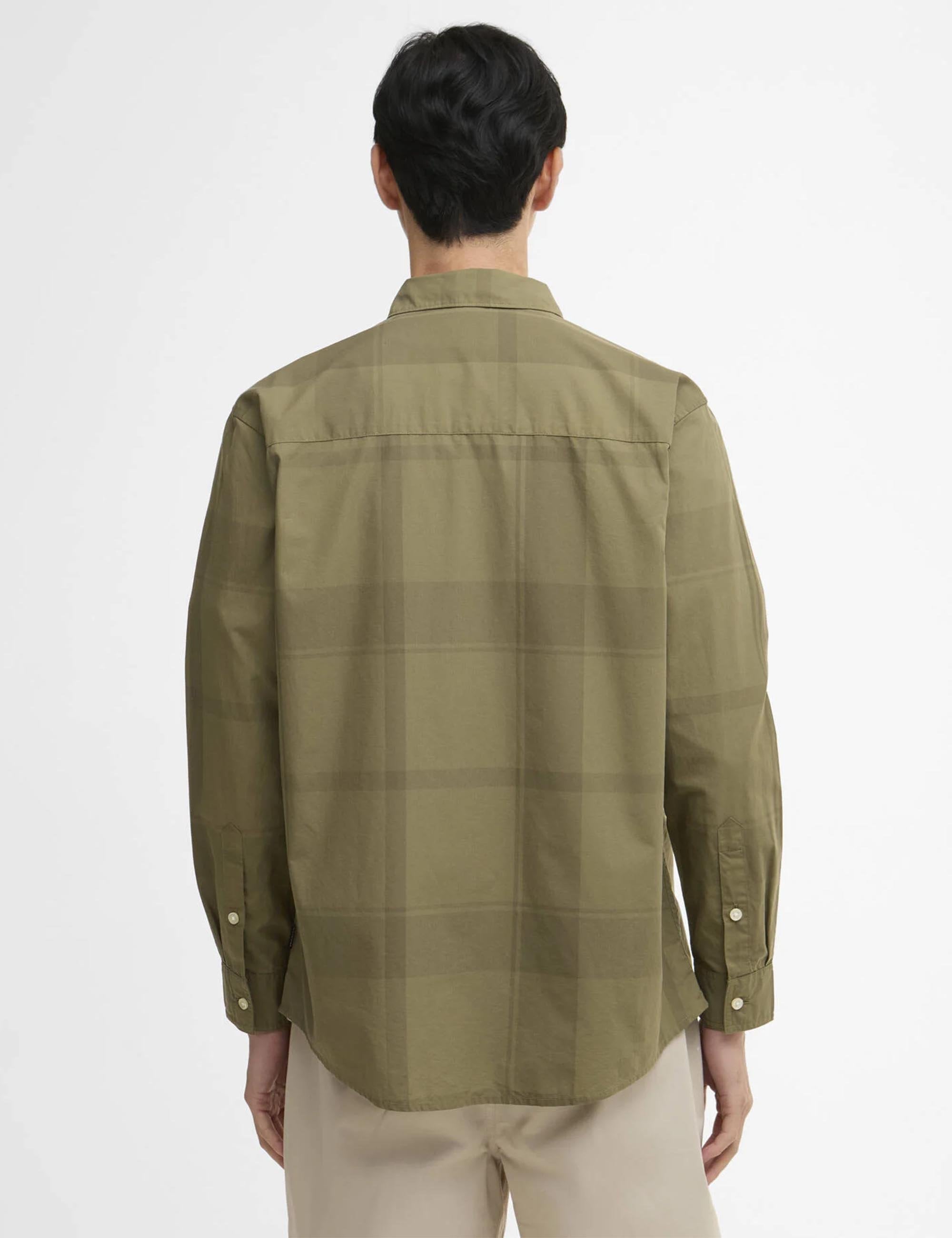 Barbour Tunstall Oversized Tonal Tartan Shirt - Burnt Olive