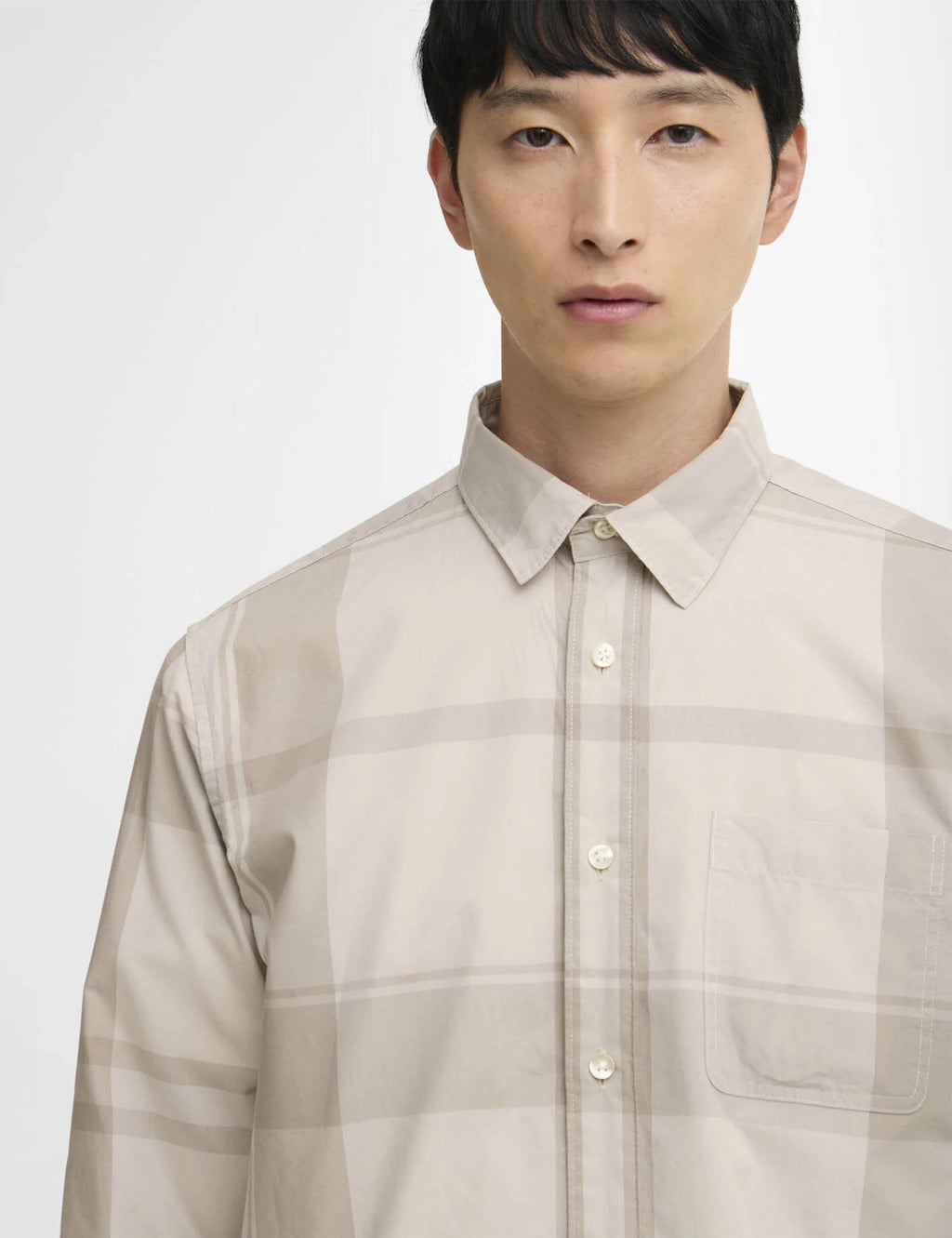 Tunstall Oversized Tonal Tartan Shirt - Mist