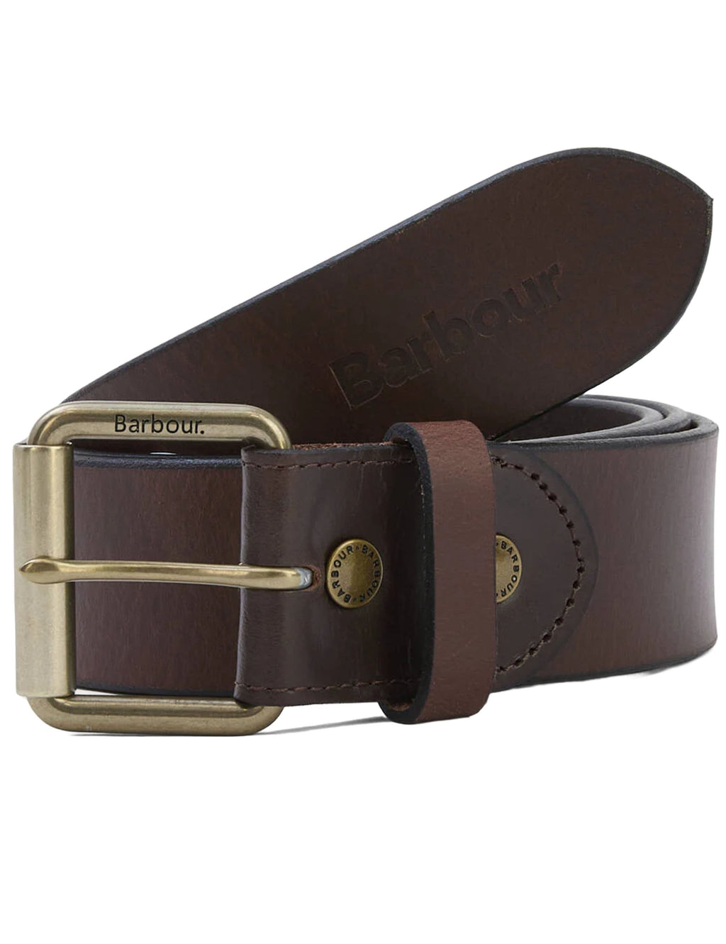 Contrast Leather Belt - Olive Brown/Brown