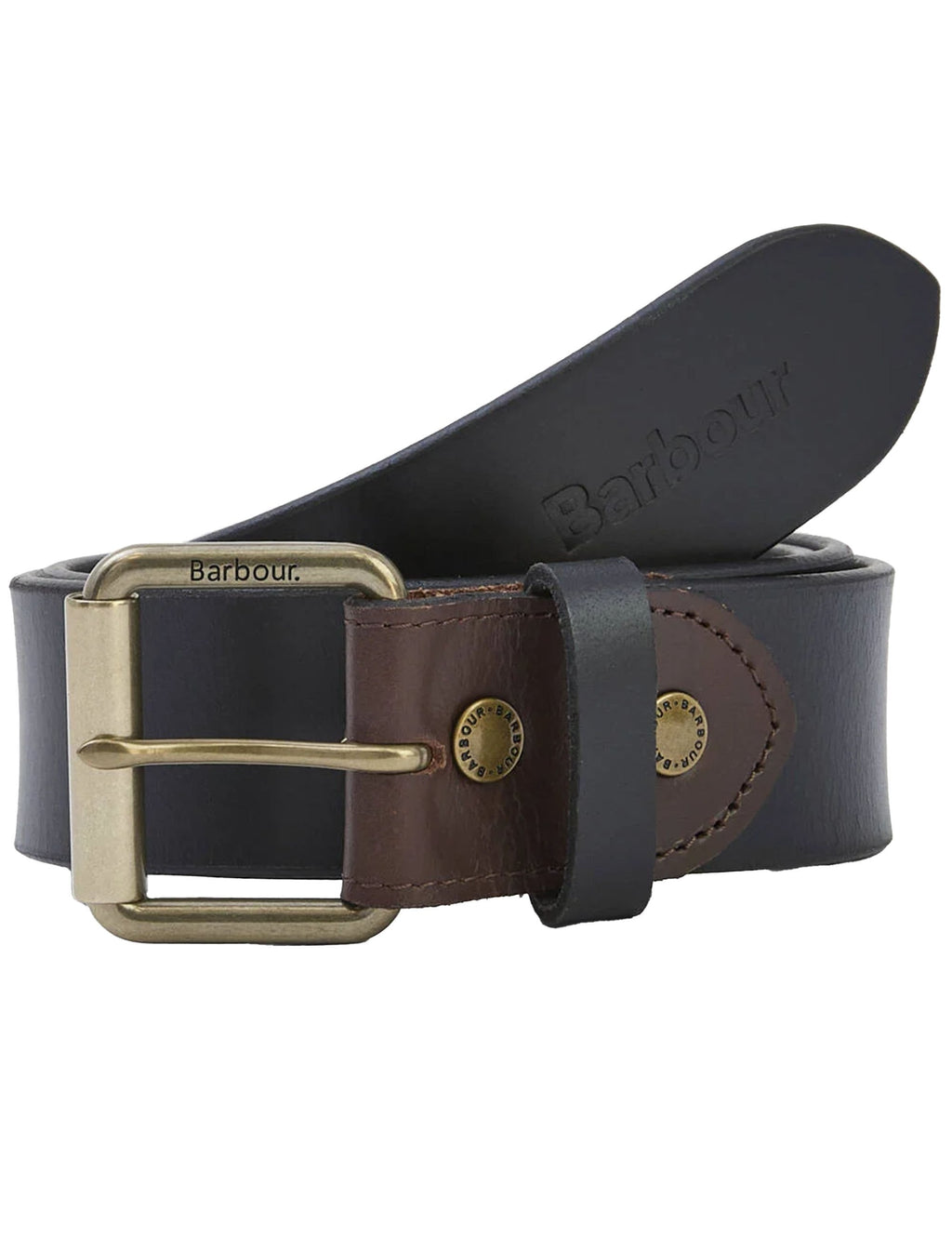 Contrast Leather Belt - Black/Brown