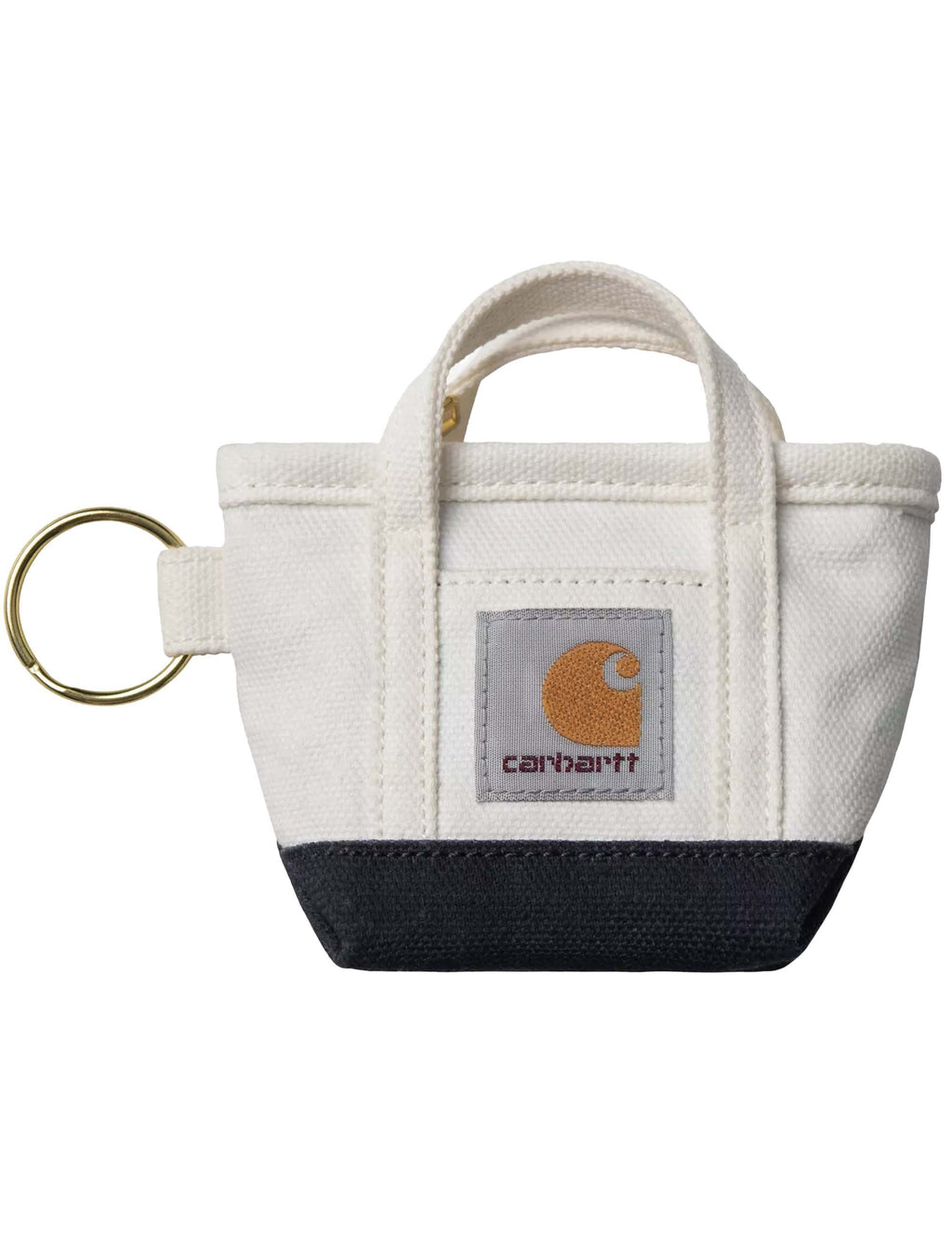 Mini Tote Bag Keychain - Natural/Blue