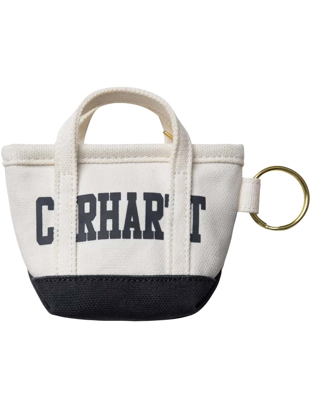 Mini Tote Bag Keychain - Natural/Blue
