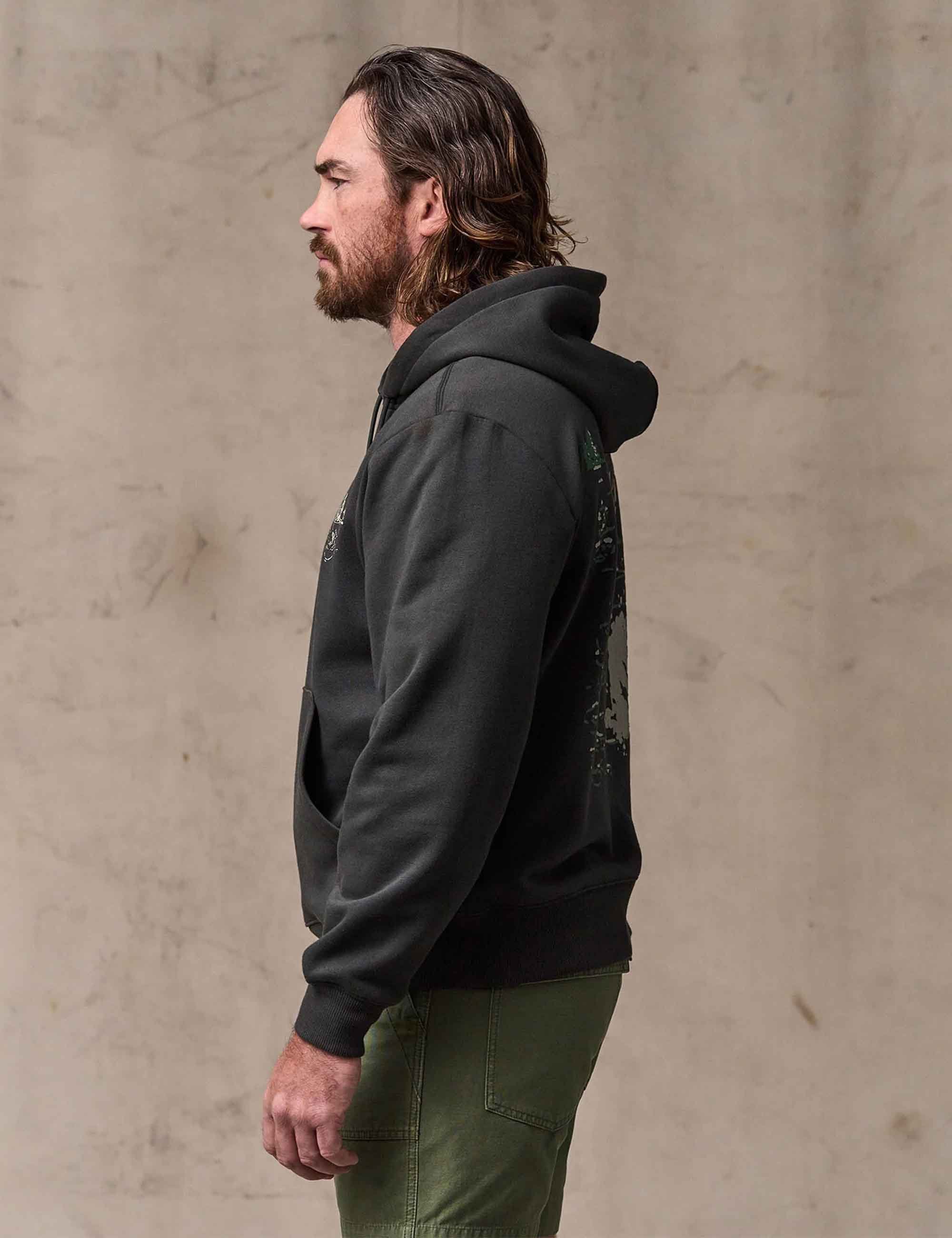Filson Trout Graphic Hoodie - Faded Black