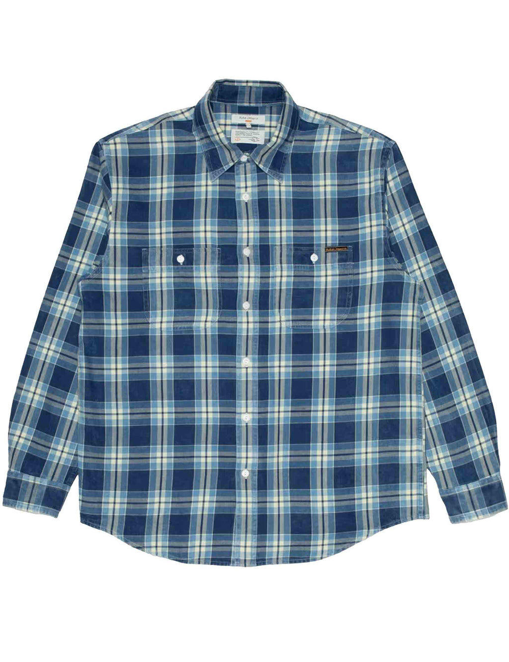 Julian Worker Check Shirt - Indigo