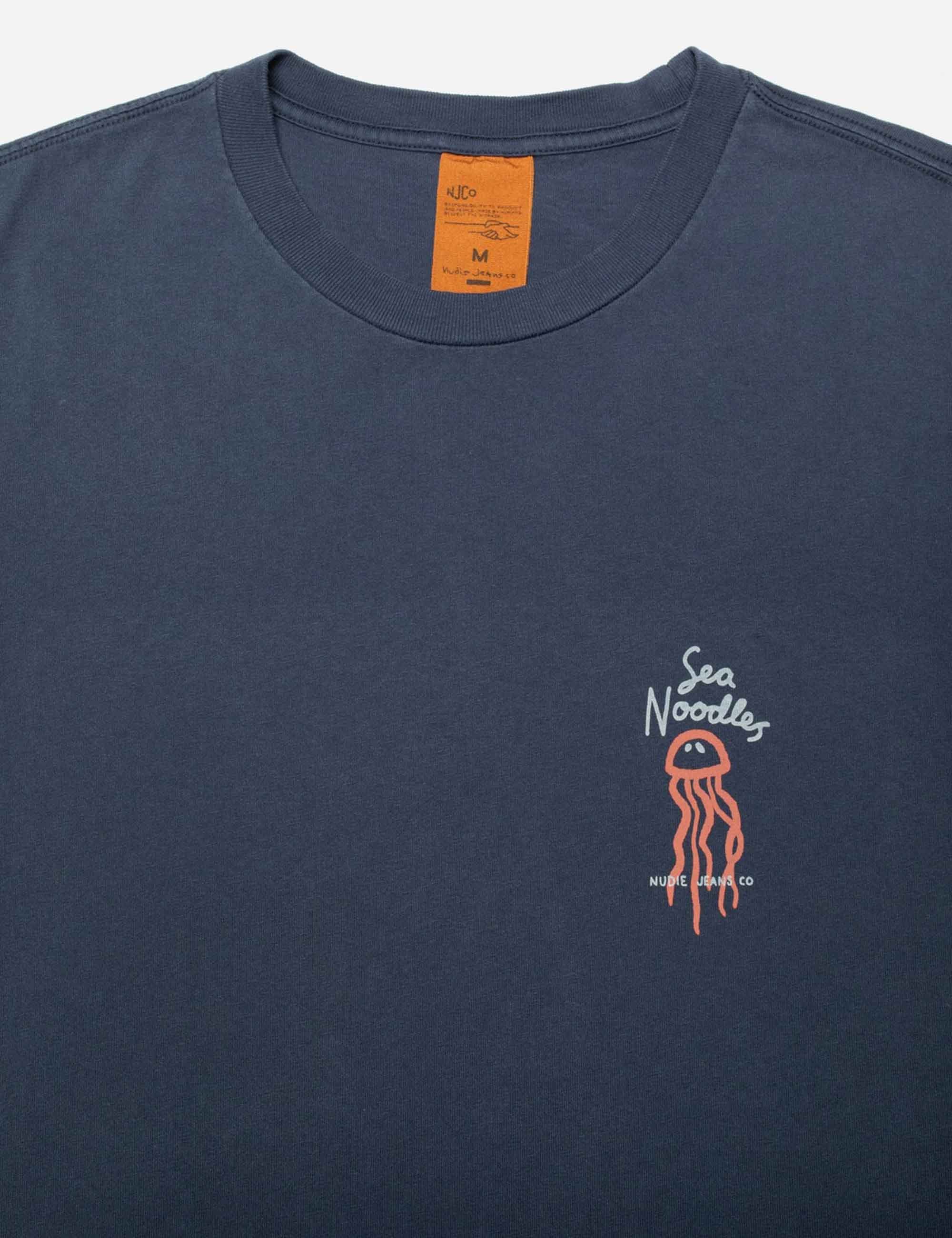 Nudie Jeans Roy Sea Noodles T-Shirt - Dark Blue