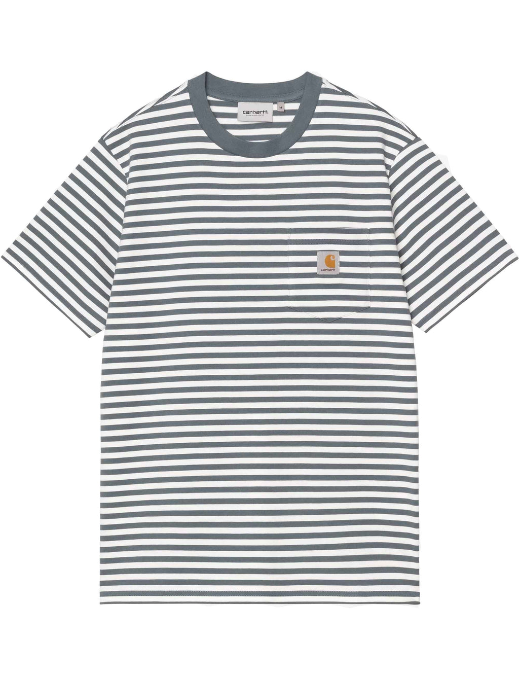 Ezra Pocket T-Shirt - Ezra Stripe, Cozy Blue/Wax
