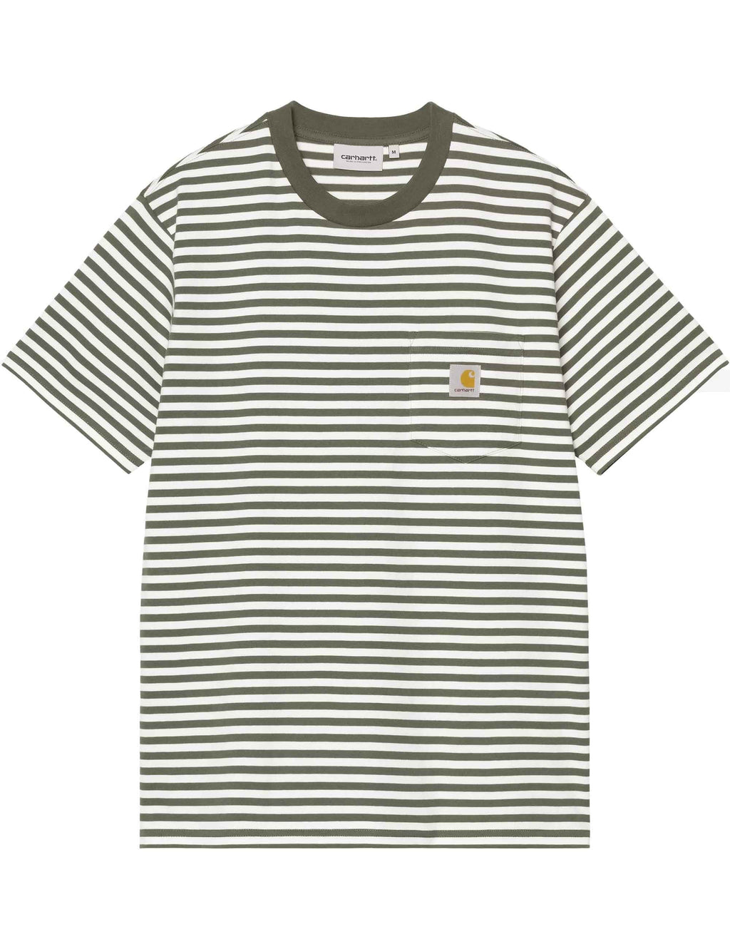 Ezra Pocket T-Shirt - Ezra Stripe, Leaf/Wax