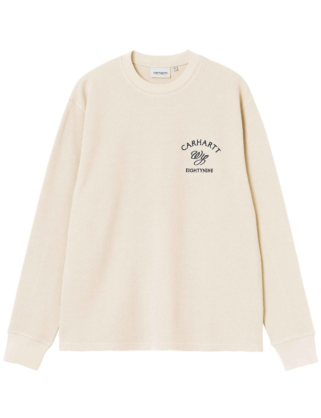 Eightynine Long Sleeve Waffle T-Shirt - Natural/Black