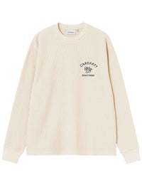 Eightynine Long Sleeve Waffle T-Shirt - Natural/Black