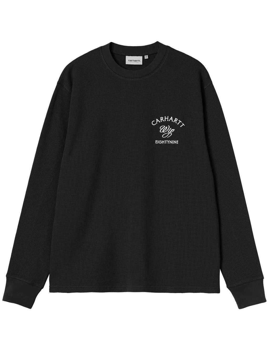 Eightynine Long Sleeve Waffle T-Shirt - Black/White