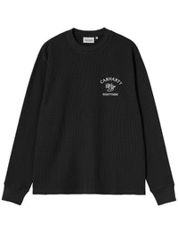 Eightynine Long Sleeve Waffle T-Shirt - Black/White