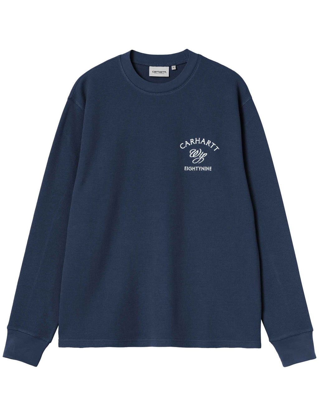 Eightynine Waffle Long Sleeve T-Shirt - Jupiter/White